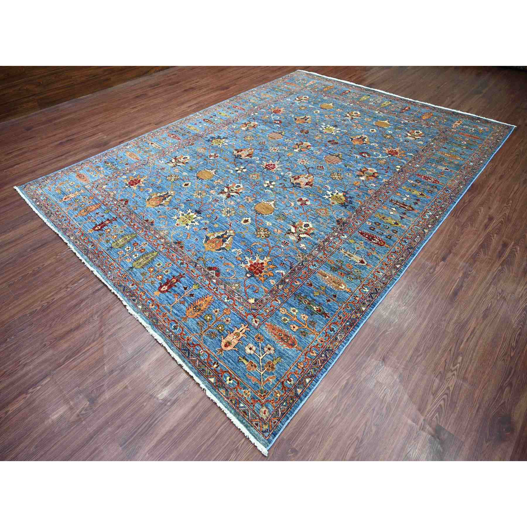 Tribal-Geometric-Hand-Knotted-Rug-106300