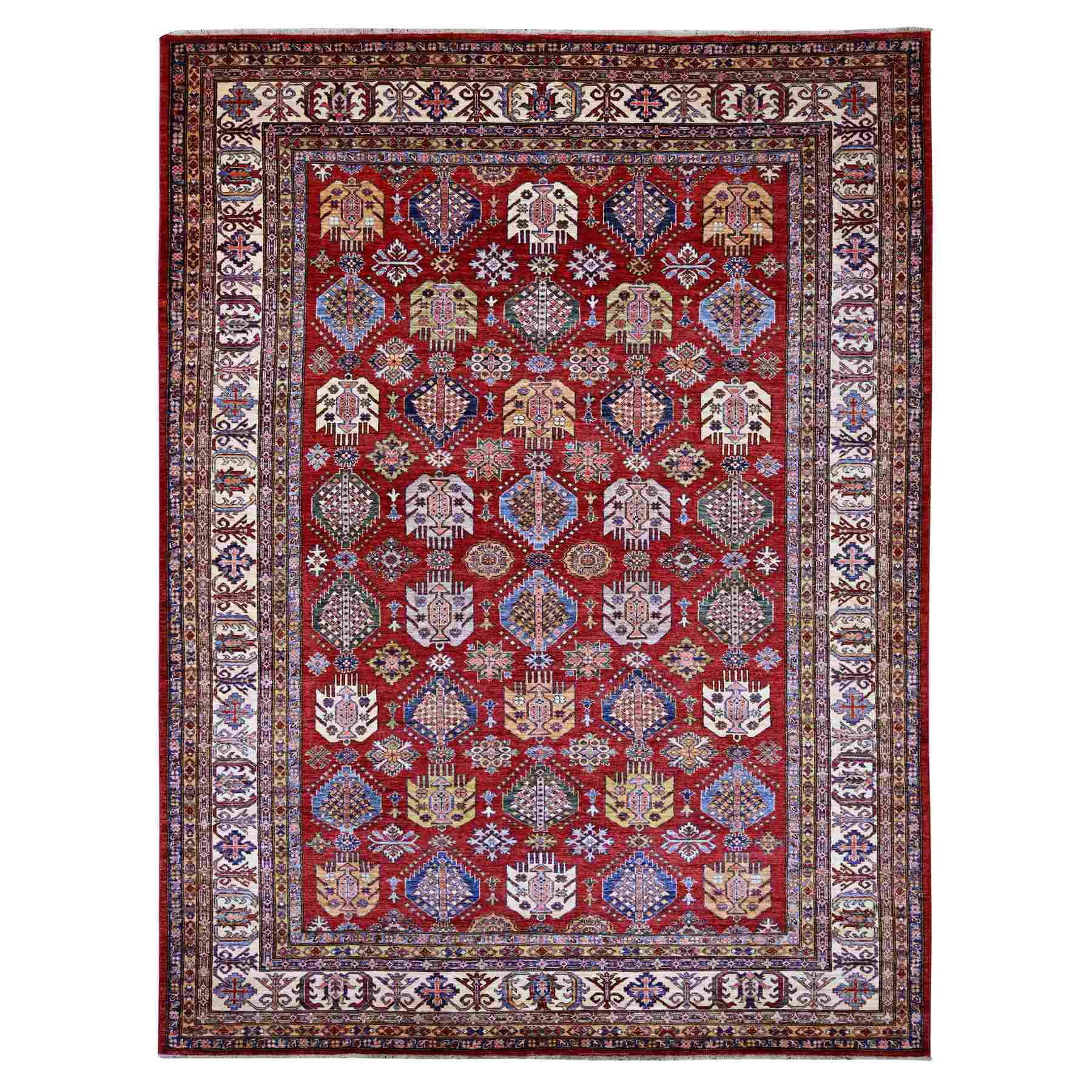 Tribal-Geometric-Hand-Knotted-Rug-106305