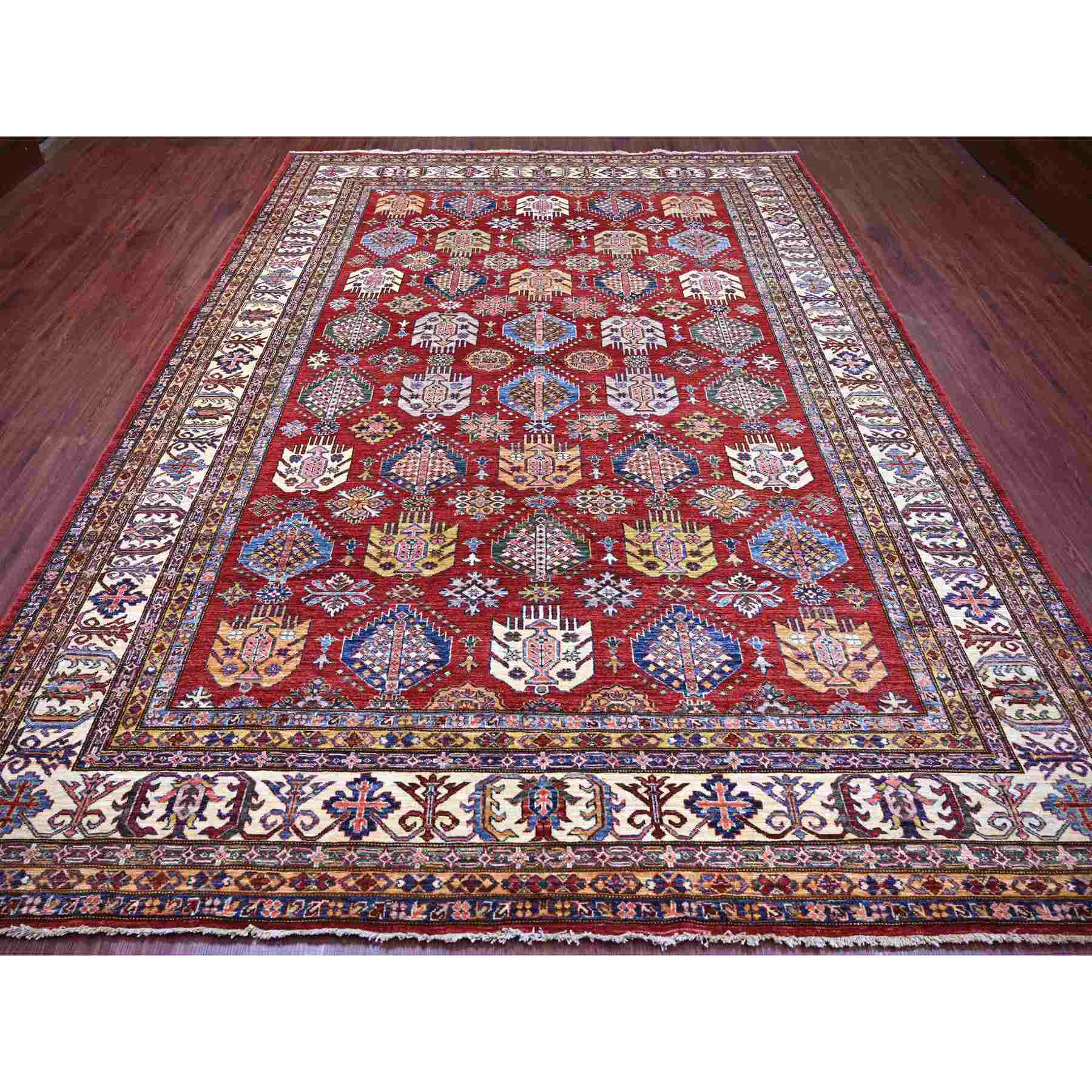 Tribal-Geometric-Hand-Knotted-Rug-106305