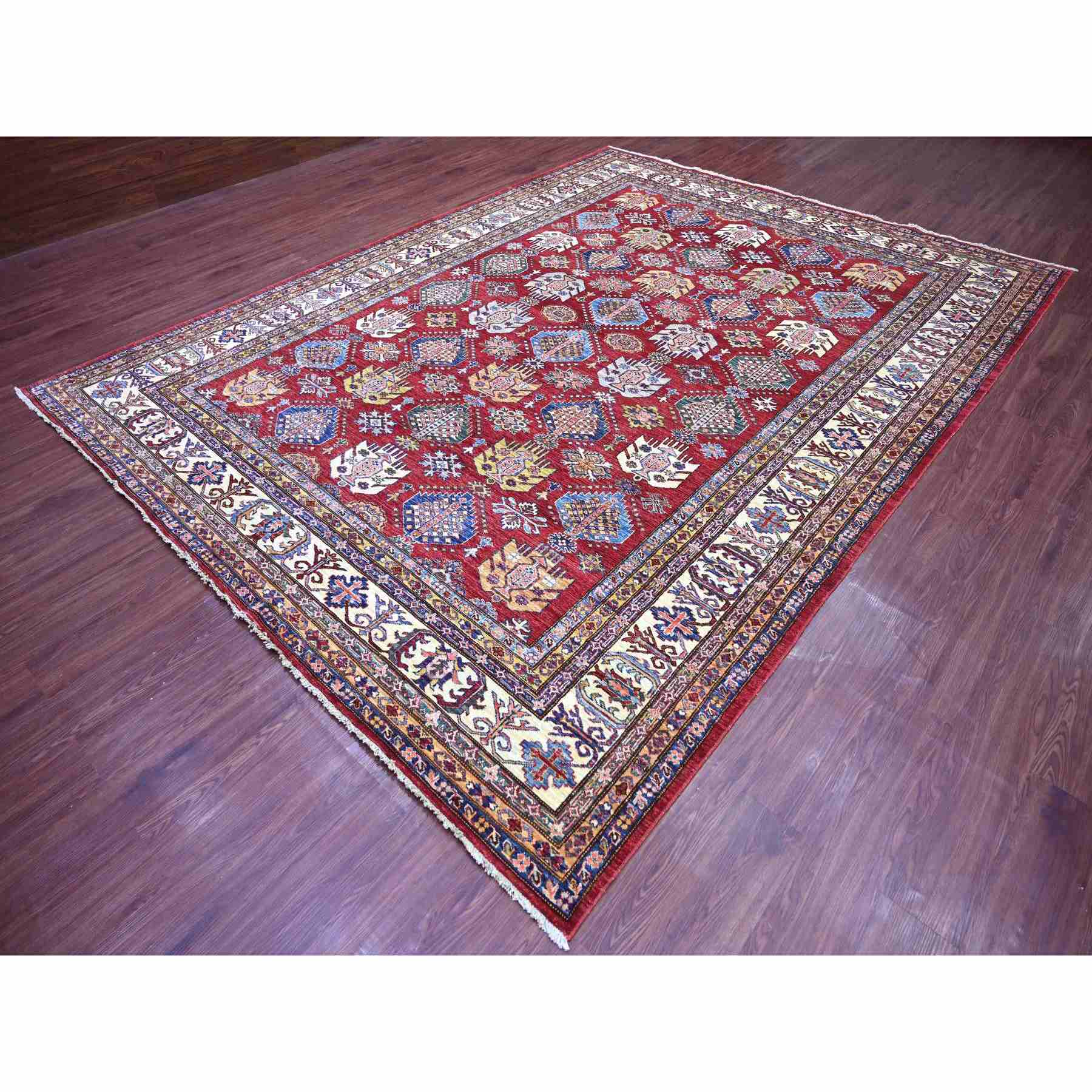 Tribal-Geometric-Hand-Knotted-Rug-106305