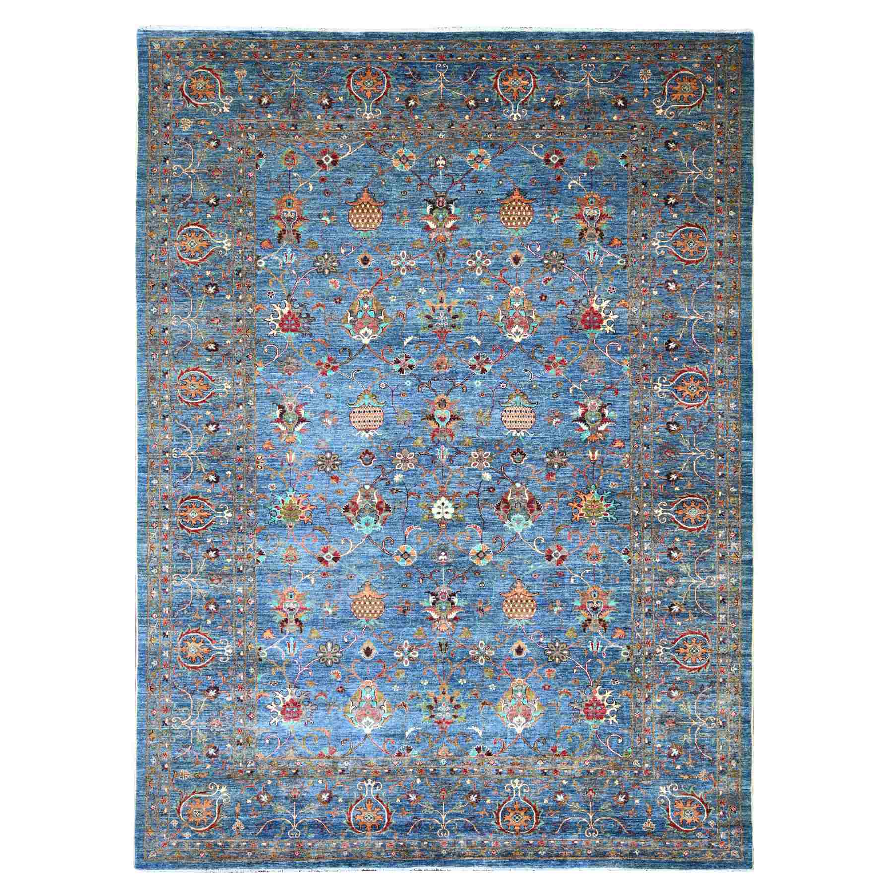Tribal-Geometric-Hand-Knotted-Rug-106310