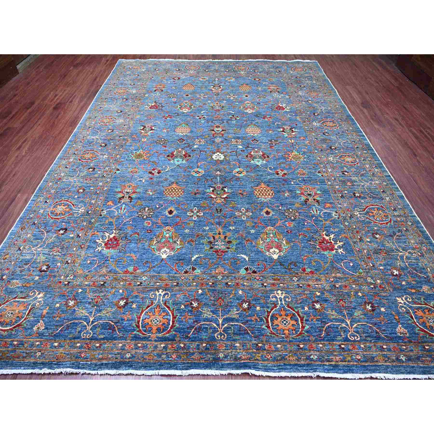 Tribal-Geometric-Hand-Knotted-Rug-106310