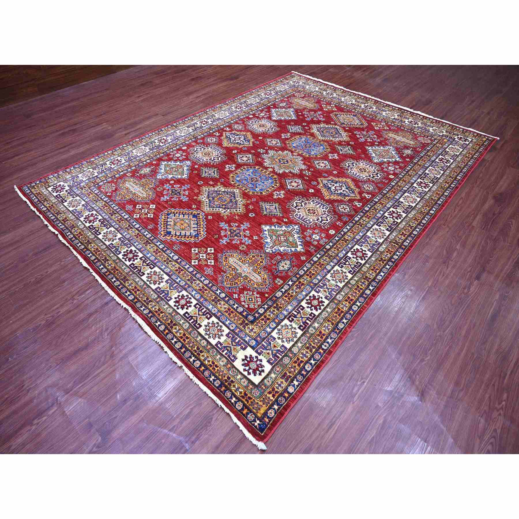 Tribal-Geometric-Hand-Knotted-Rug-106315