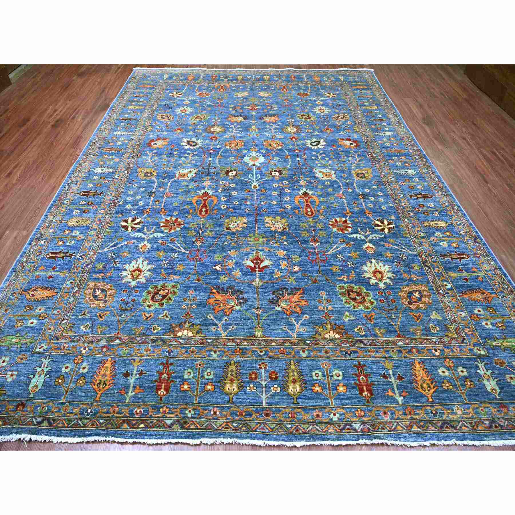 Tribal-Geometric-Hand-Knotted-Rug-106325