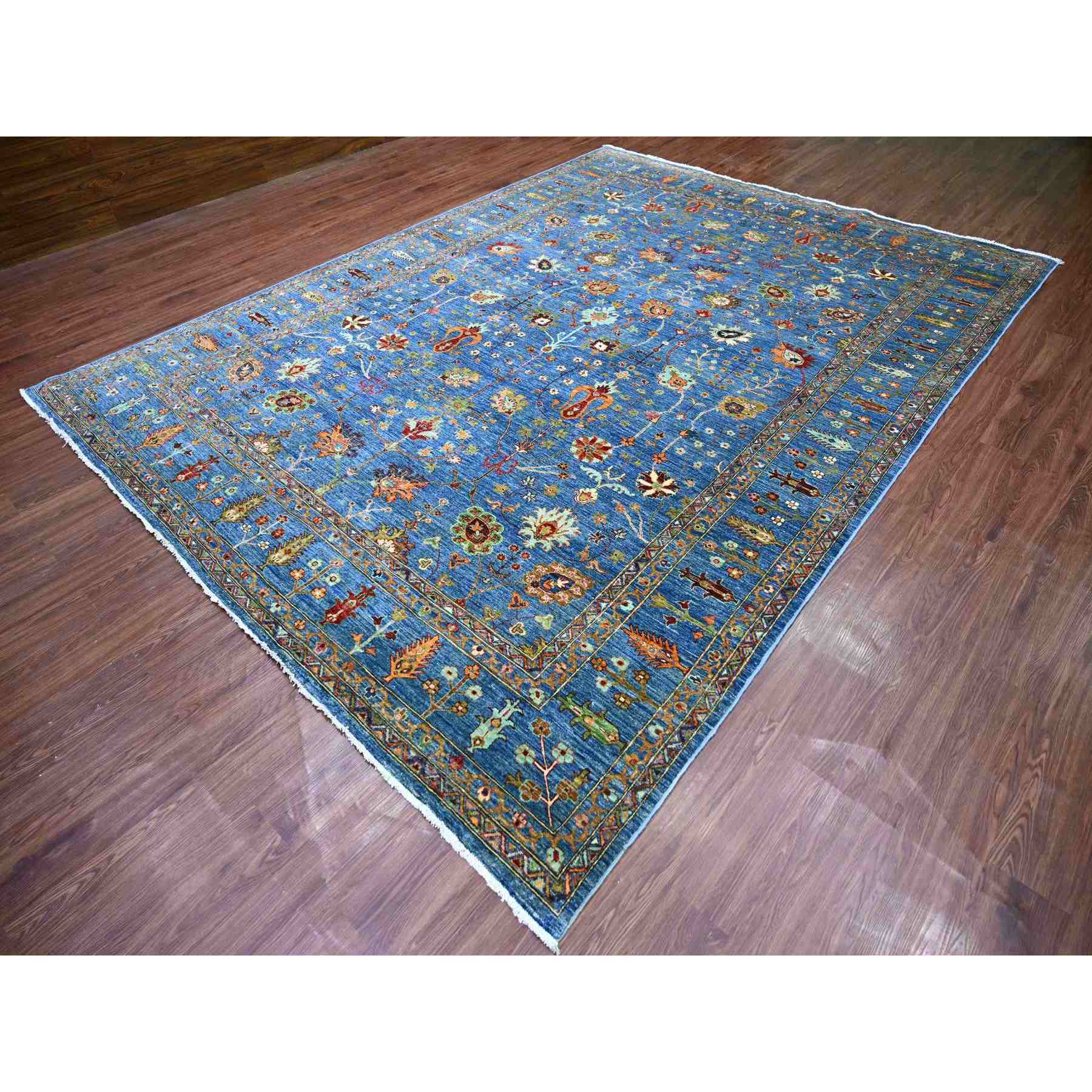 Tribal-Geometric-Hand-Knotted-Rug-106325