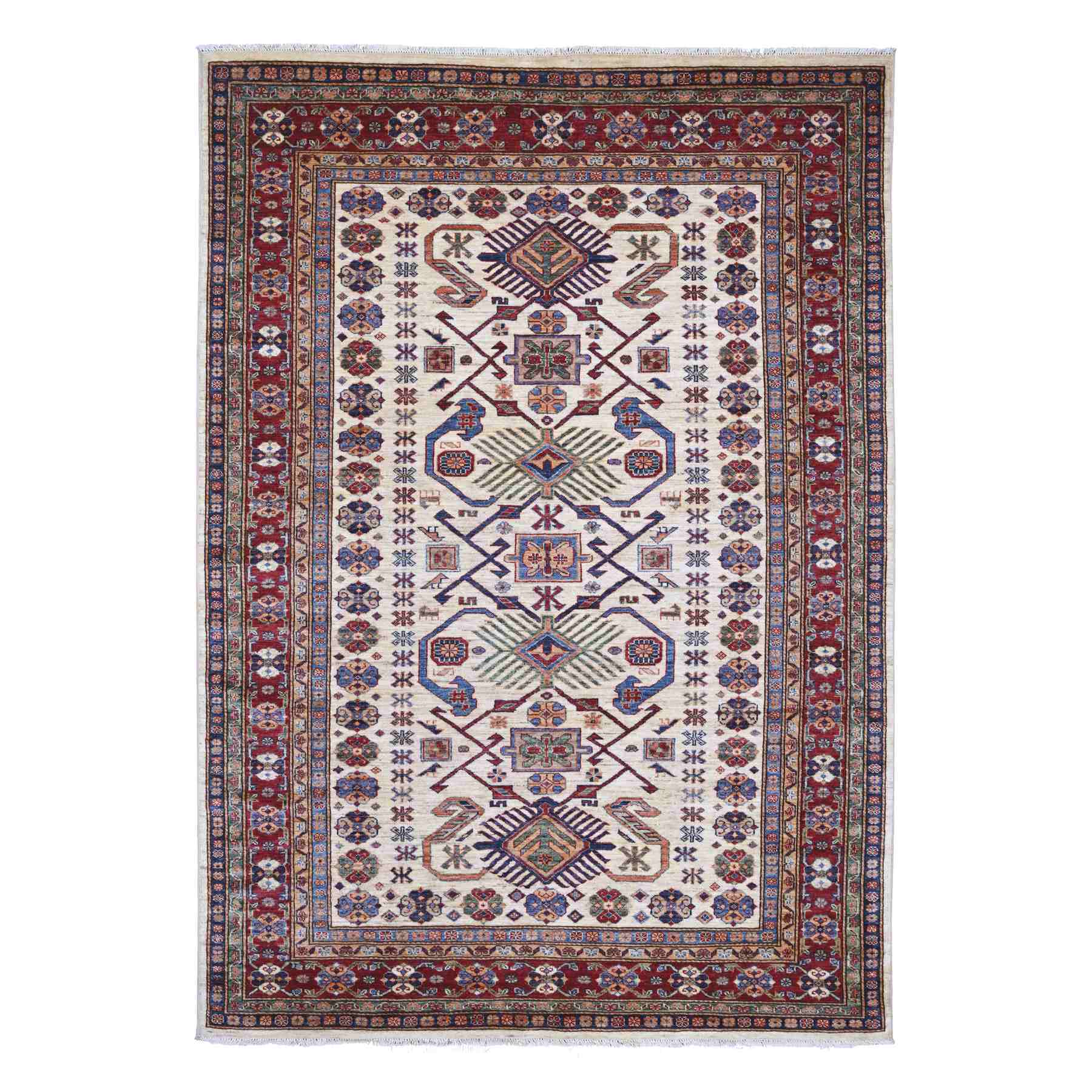 Tribal-Geometric-Hand-Knotted-Rug-106435