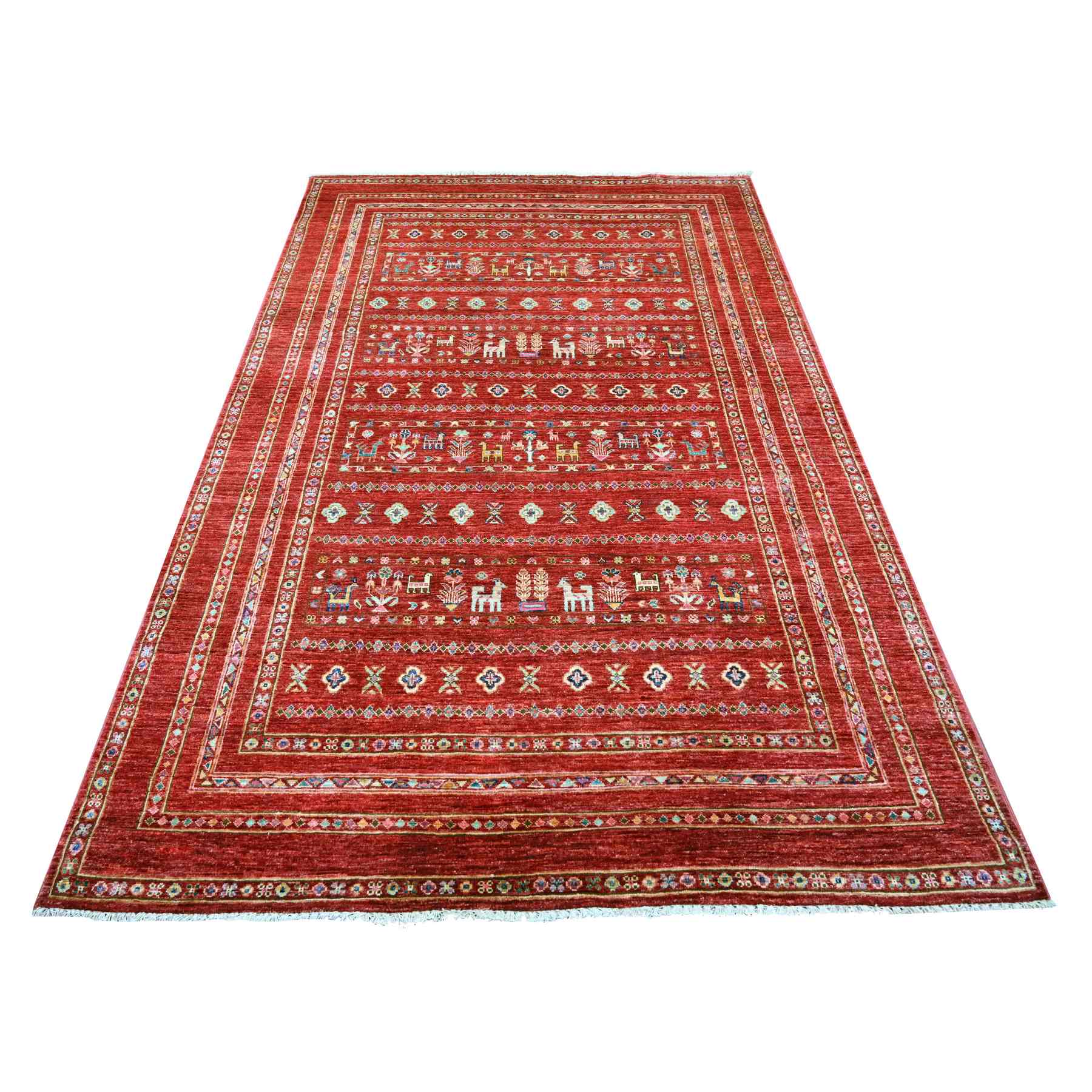 Tribal-Geometric-Hand-Knotted-Rug-106445