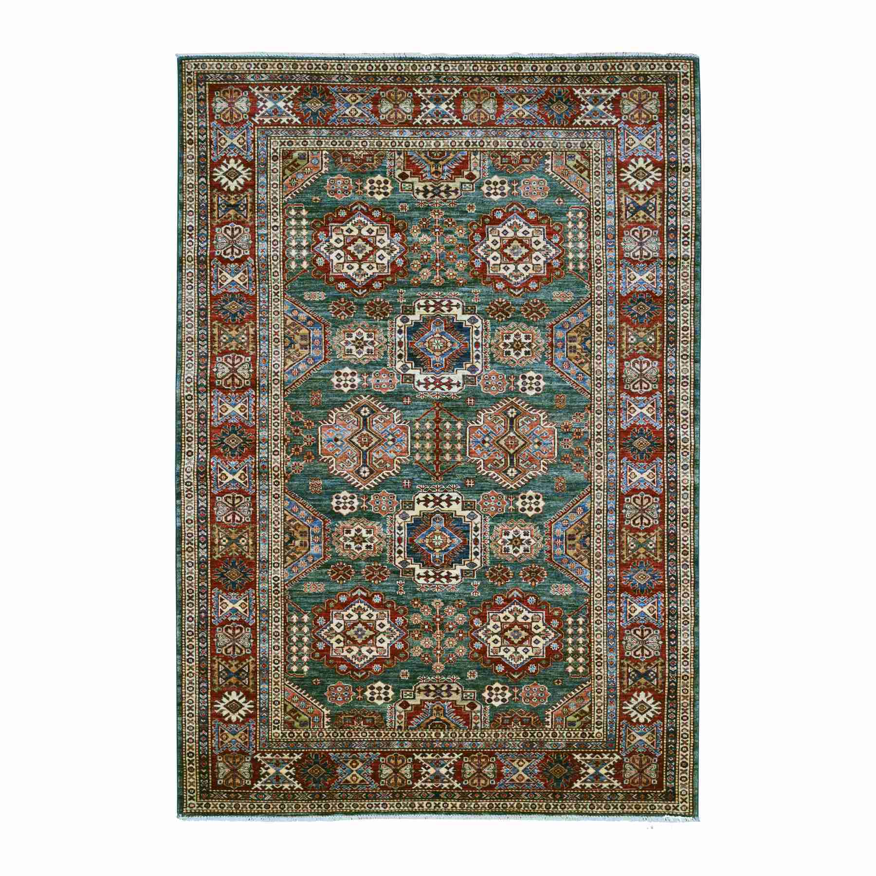 Tribal-Geometric-Hand-Knotted-Rug-106460