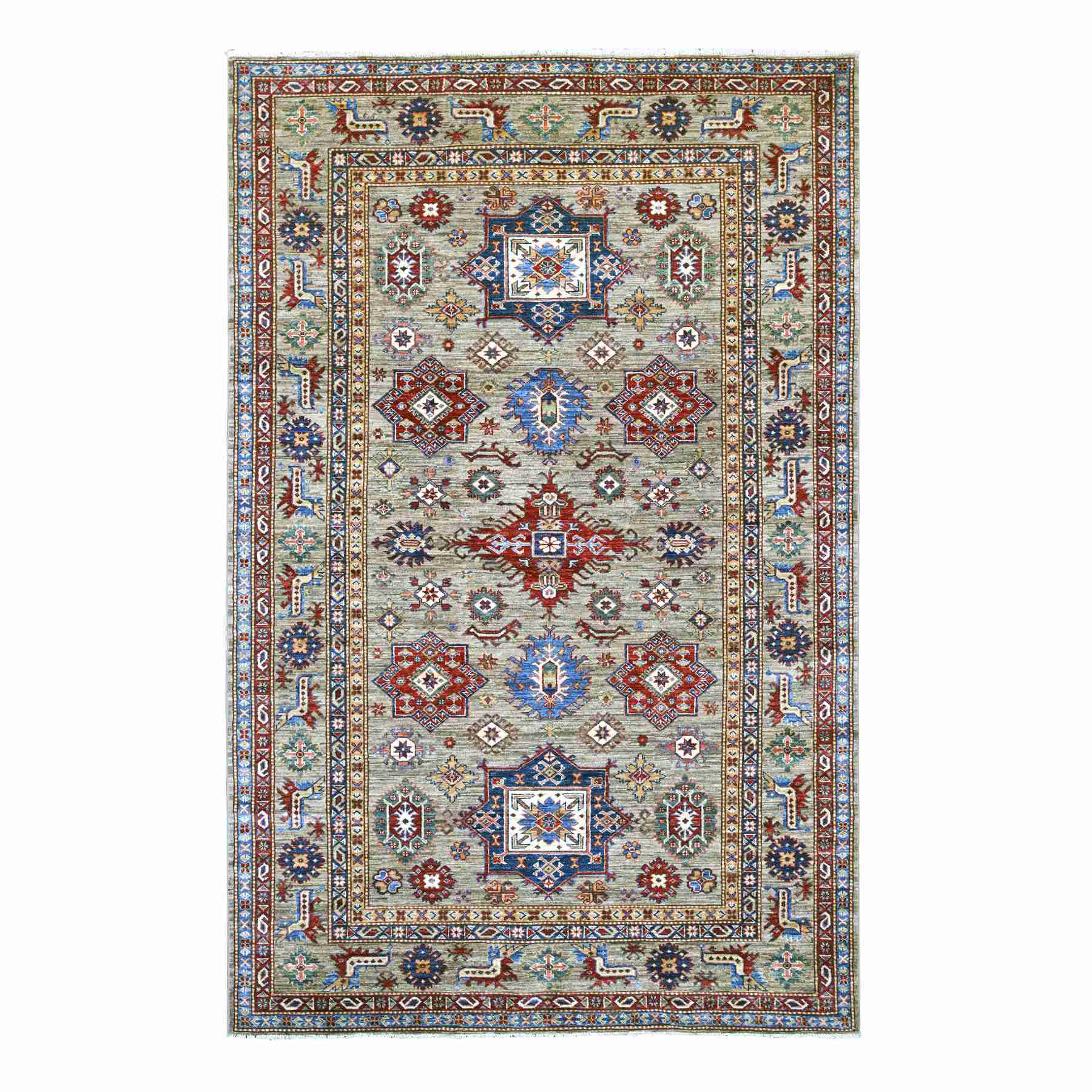 Tribal-Geometric-Hand-Knotted-Rug-106475