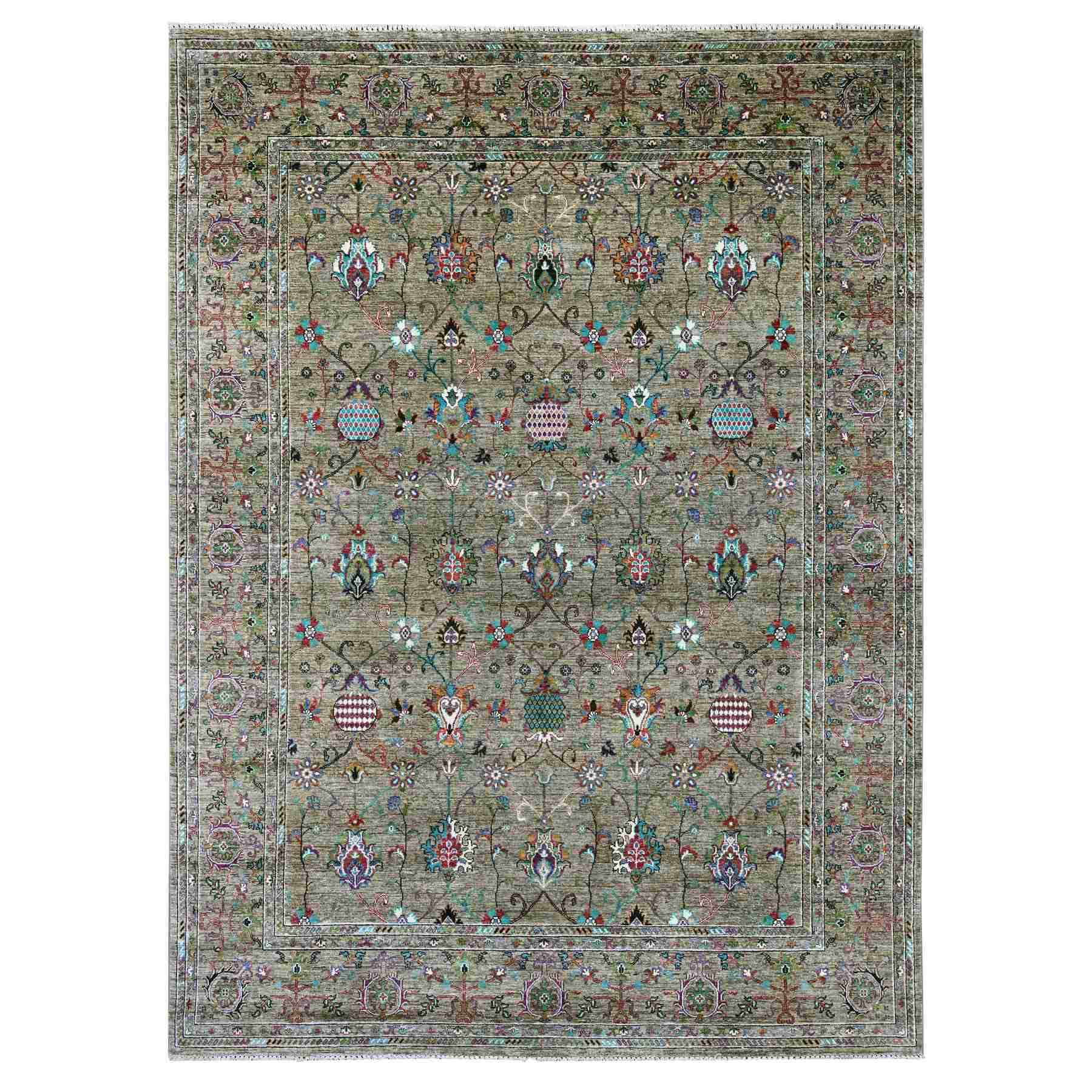 Tribal-Geometric-Hand-Knotted-Rug-106575