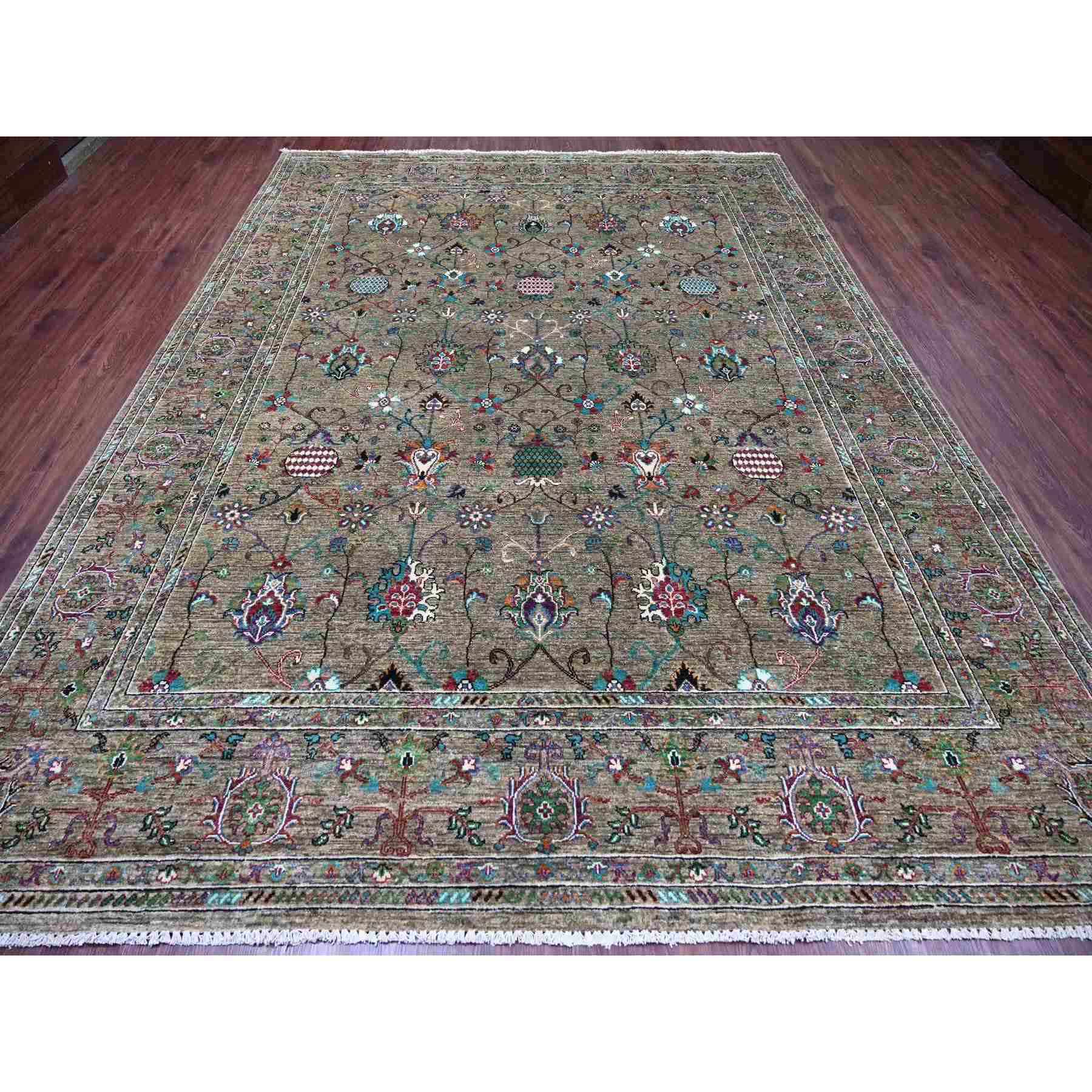 Tribal-Geometric-Hand-Knotted-Rug-106575