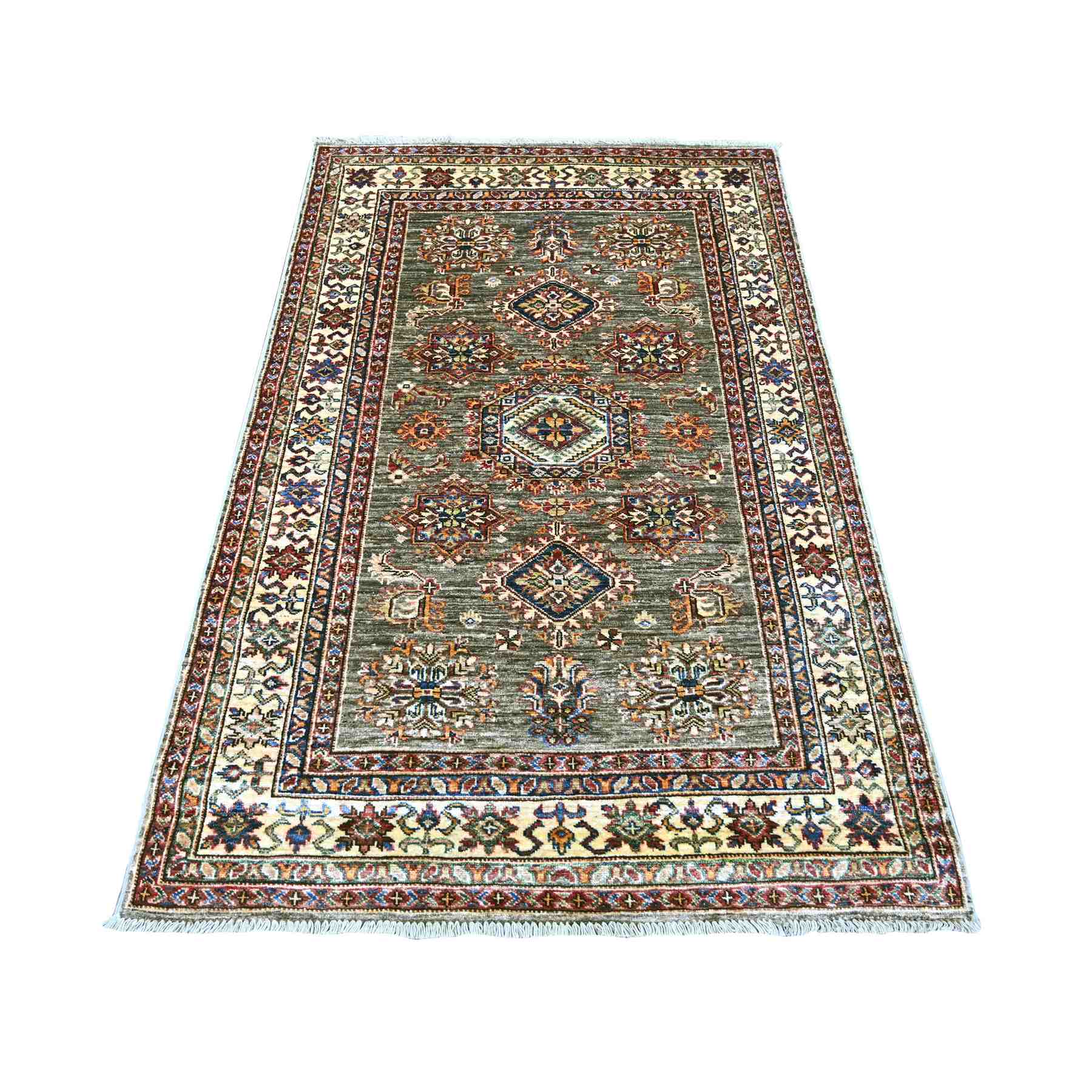 Tribal-Geometric-Hand-Knotted-Rug-106740