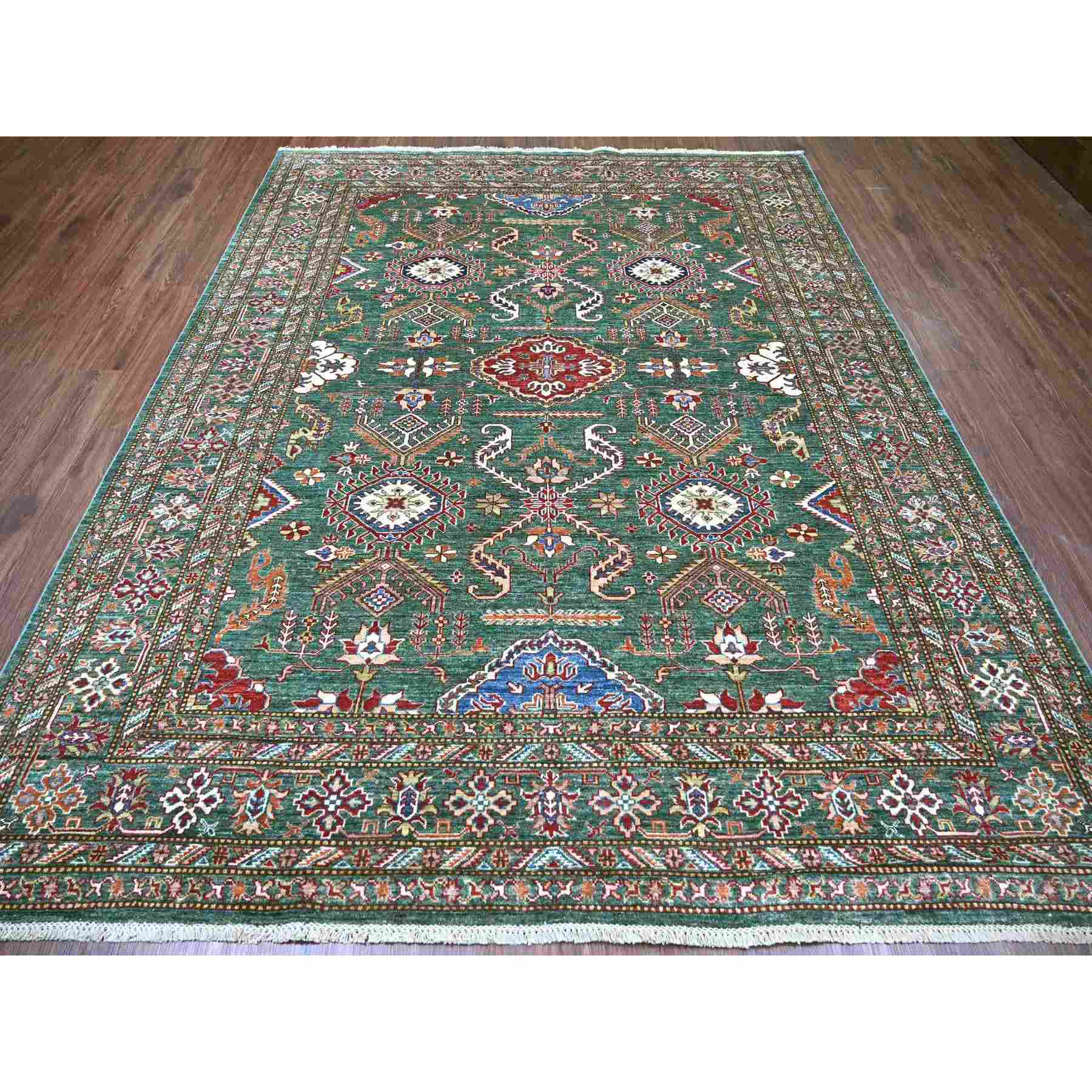 Tribal-Geometric-Hand-Knotted-Rug-107000