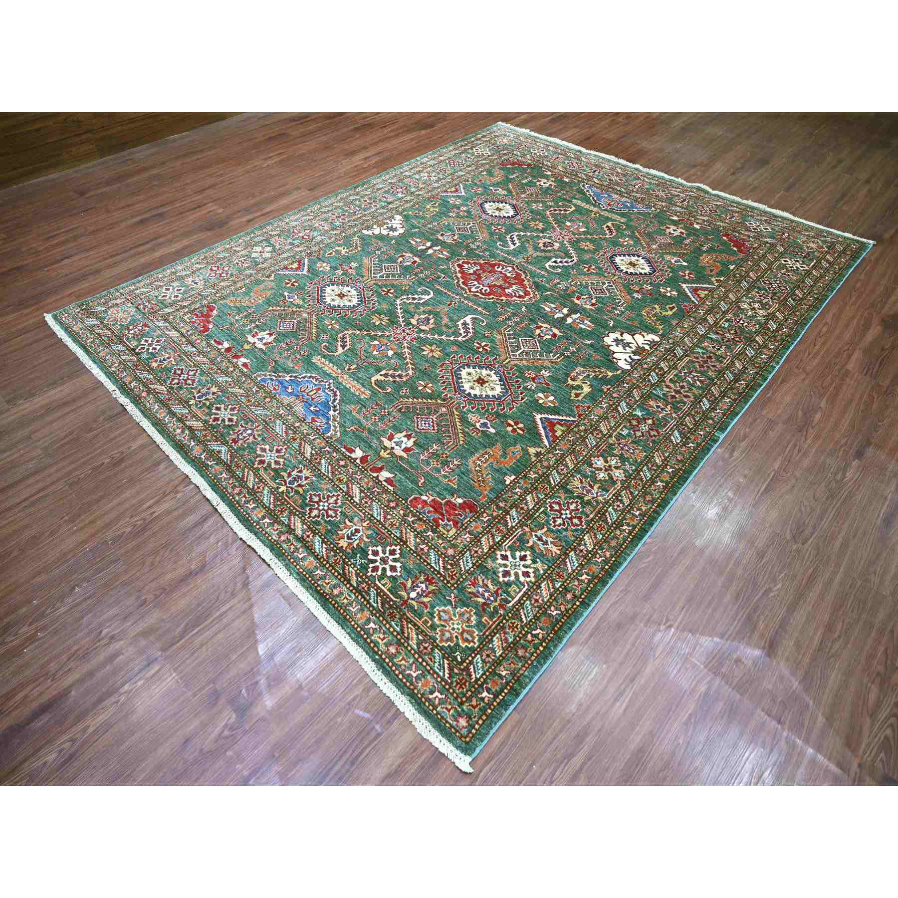 Tribal-Geometric-Hand-Knotted-Rug-107000