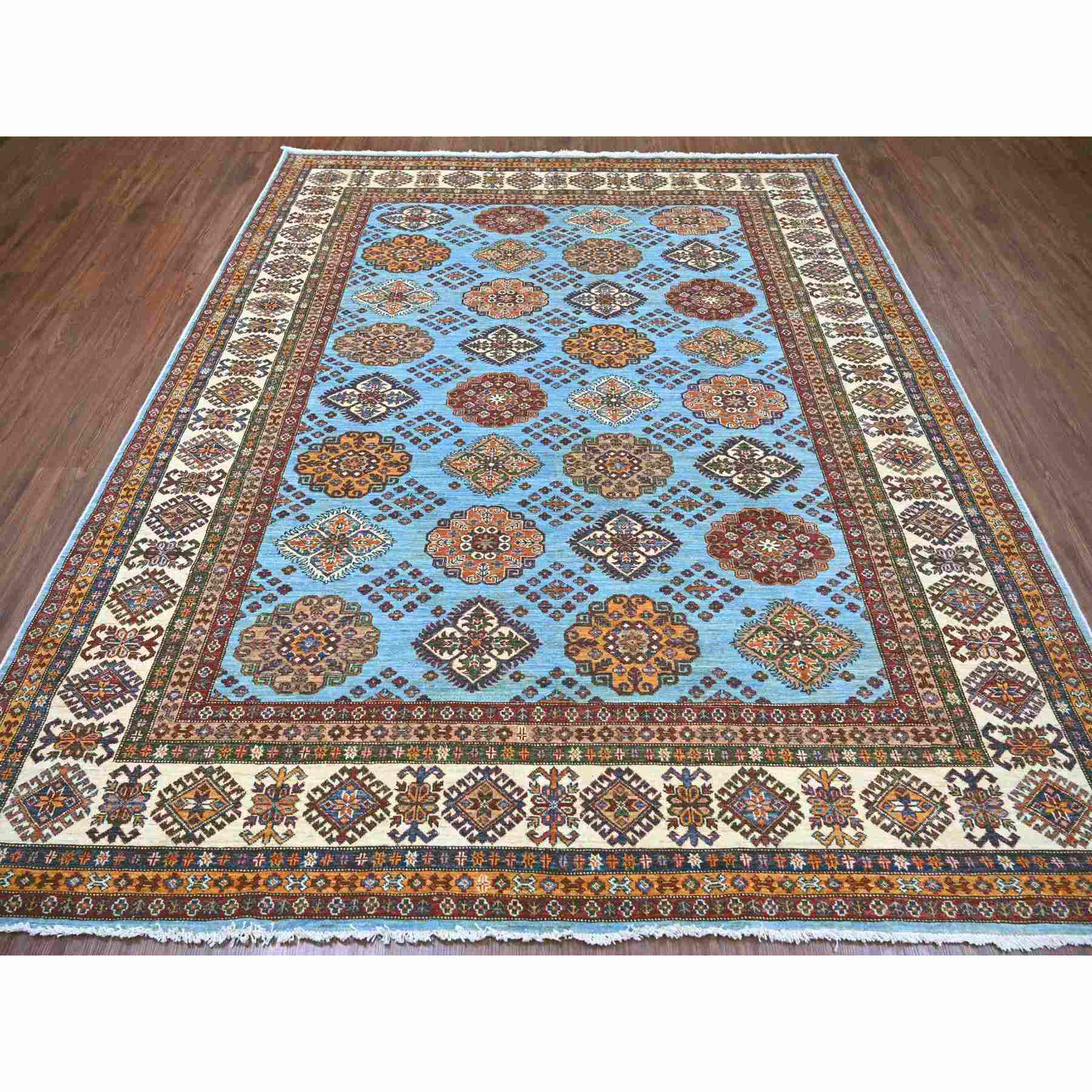 Tribal-Geometric-Hand-Knotted-Rug-107005