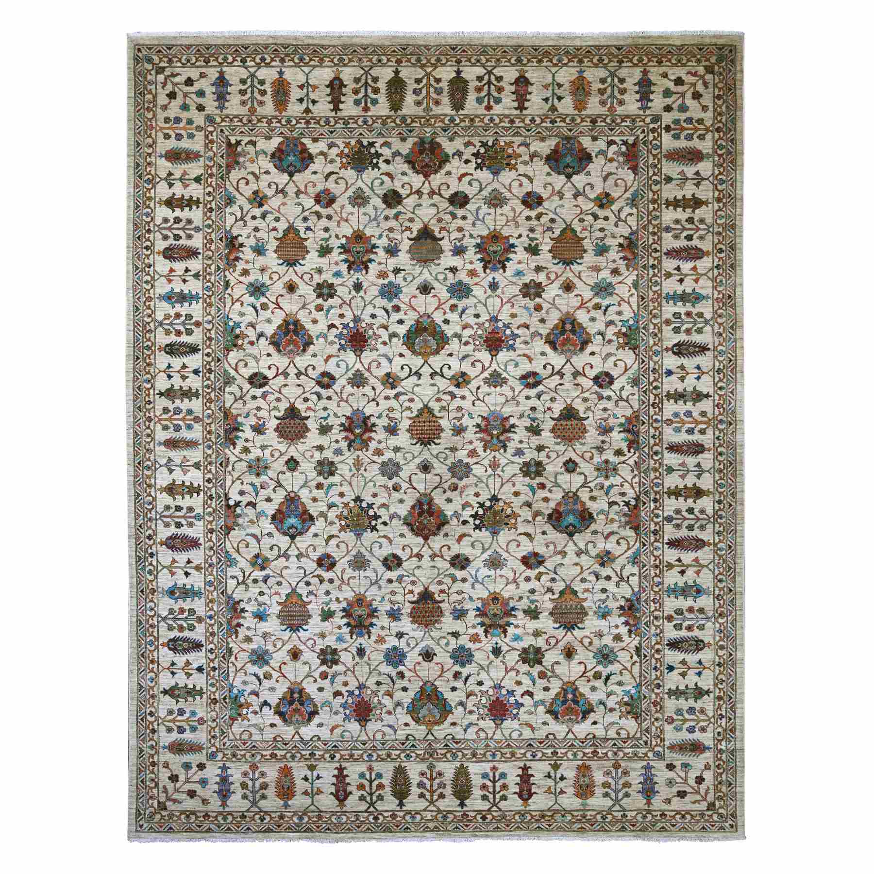 Tribal-Geometric-Hand-Knotted-Rug-107010