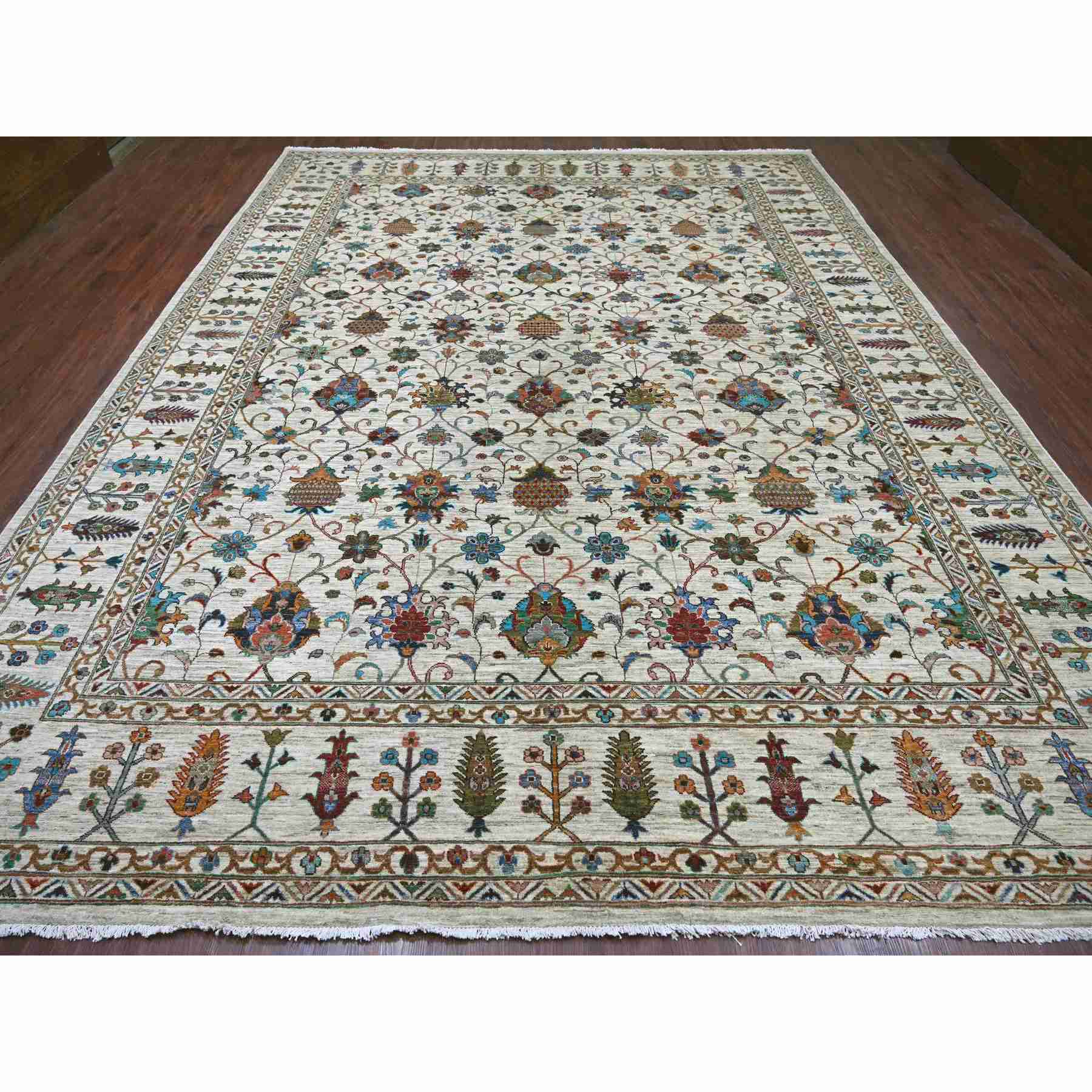Tribal-Geometric-Hand-Knotted-Rug-107010