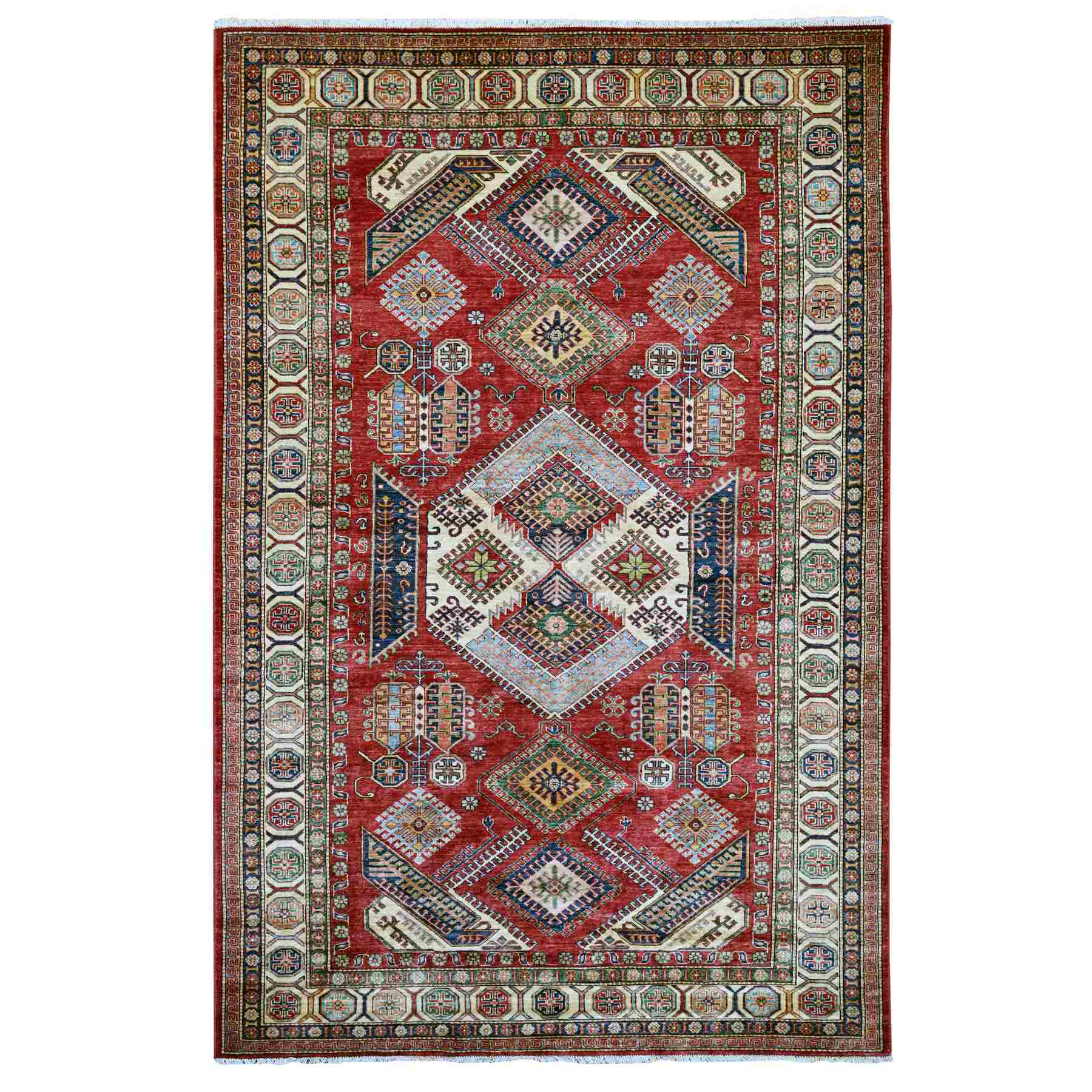 Tribal-Geometric-Hand-Knotted-Rug-107035