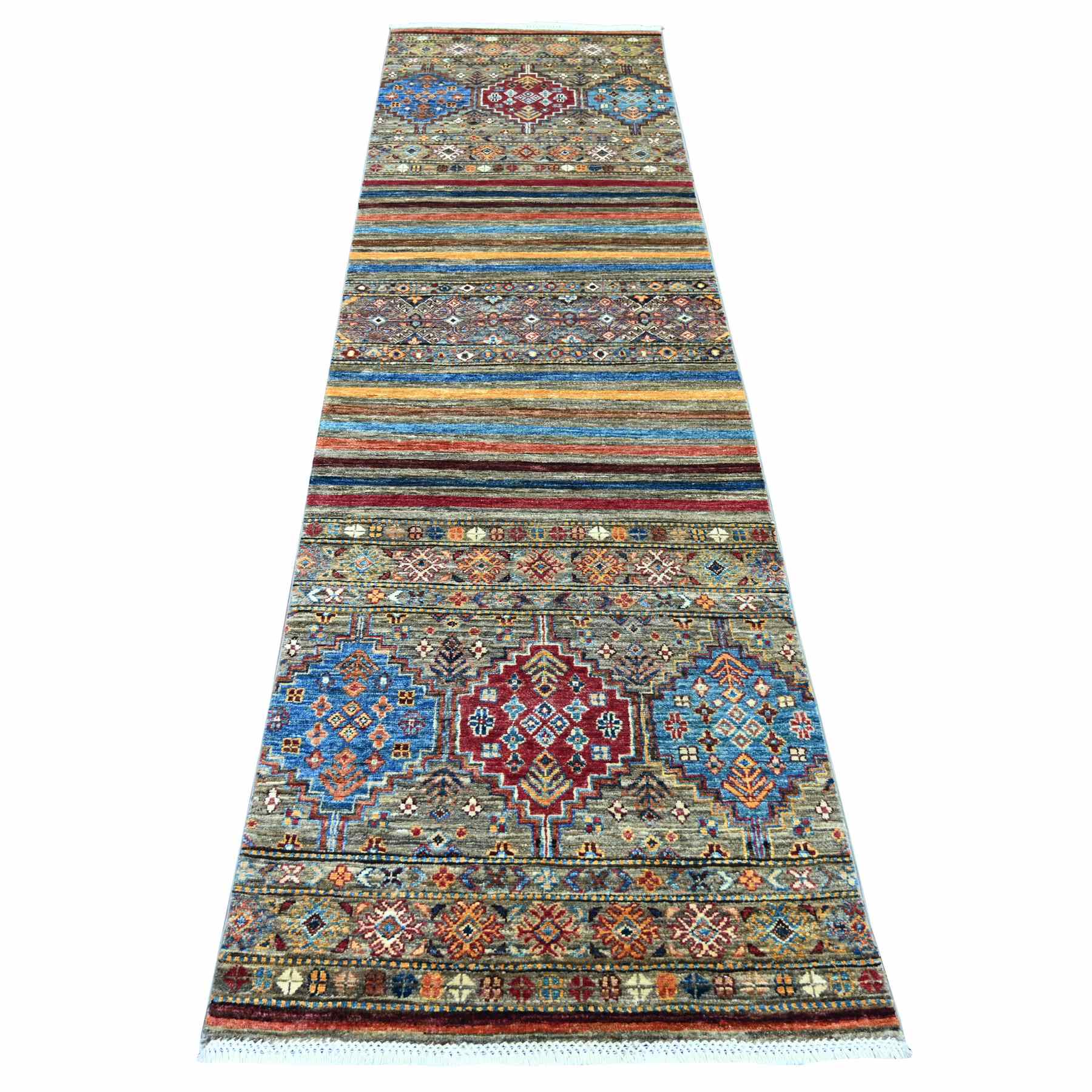 Tribal-Geometric-Hand-Knotted-Rug-107085