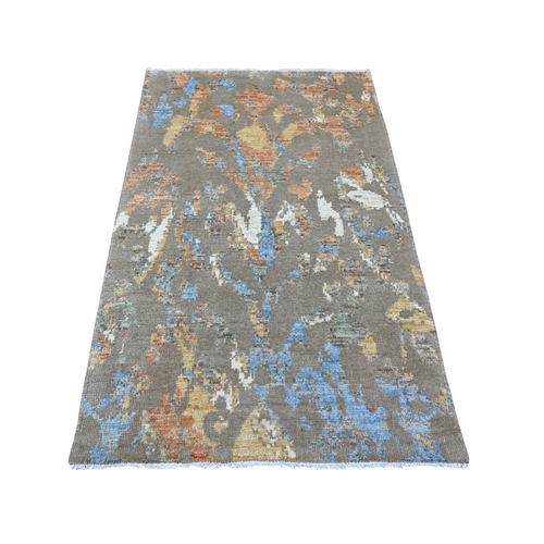 Beaver Brown, Whimsical Collection, 100% High Mountain Wool with Futuristic Modern Design, Hand Knotted, Oriental 