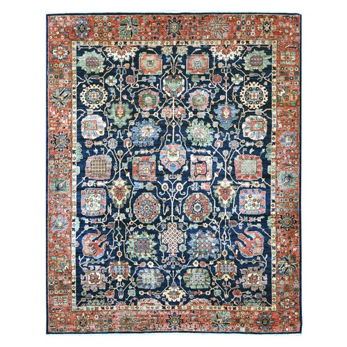 Yale Blue, Aryana Grade, Northwest Persian with All Over Design, Vegetable Dyes, High Mountain Wool, Hand Knotted, Densely Woven, Oriental 