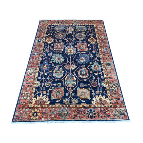 Yale Blue, Aryana Grade, Northwest Persian with All Over Design, Vegetable Dyes, High Mountain Wool, Hand Knotted, Densely Woven, Oriental 