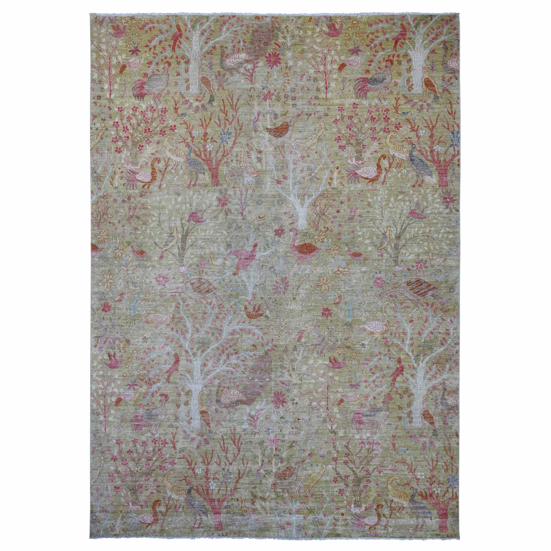 Oushak-And-Peshawar-Hand-Knotted-Rug-107535