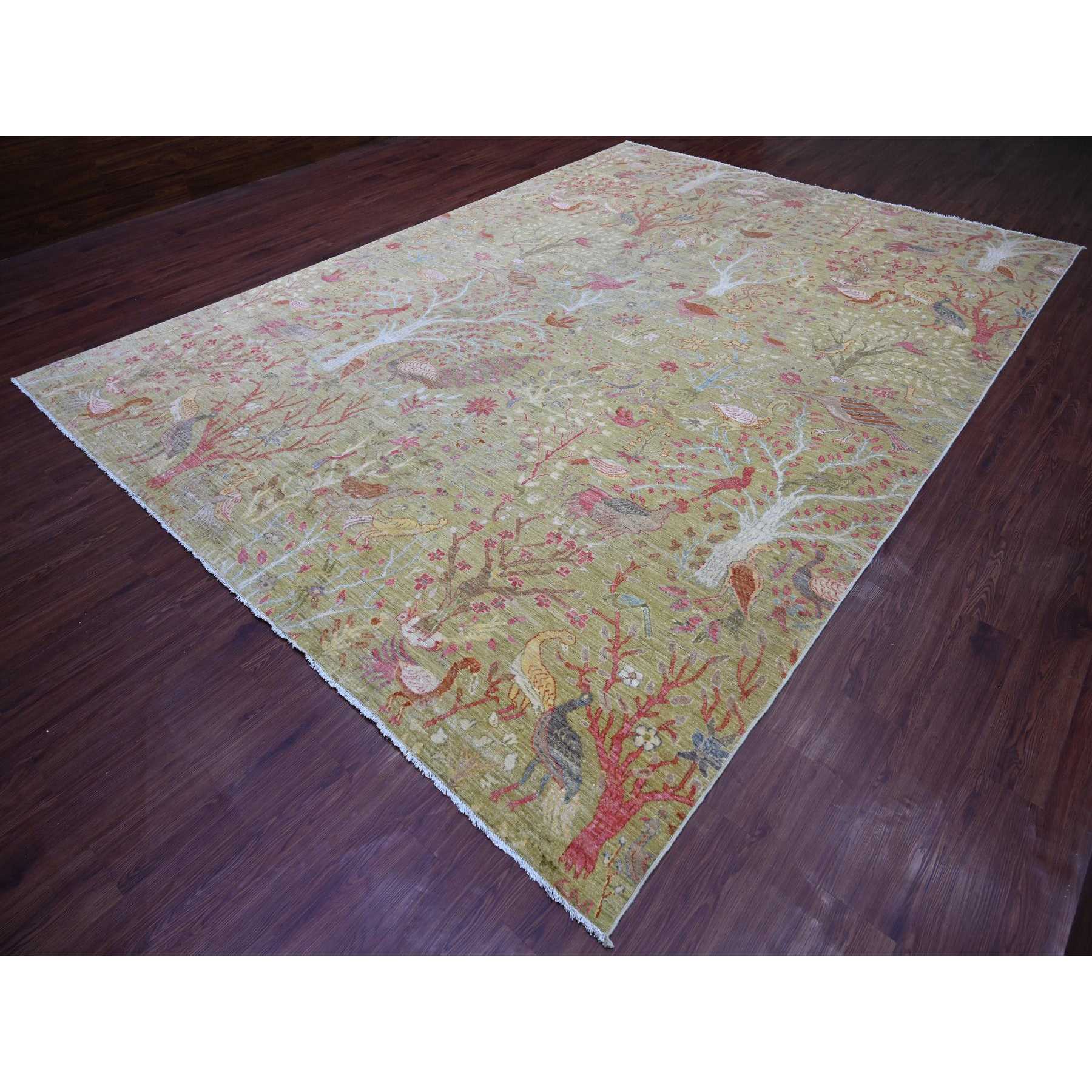 Oushak-And-Peshawar-Hand-Knotted-Rug-107535