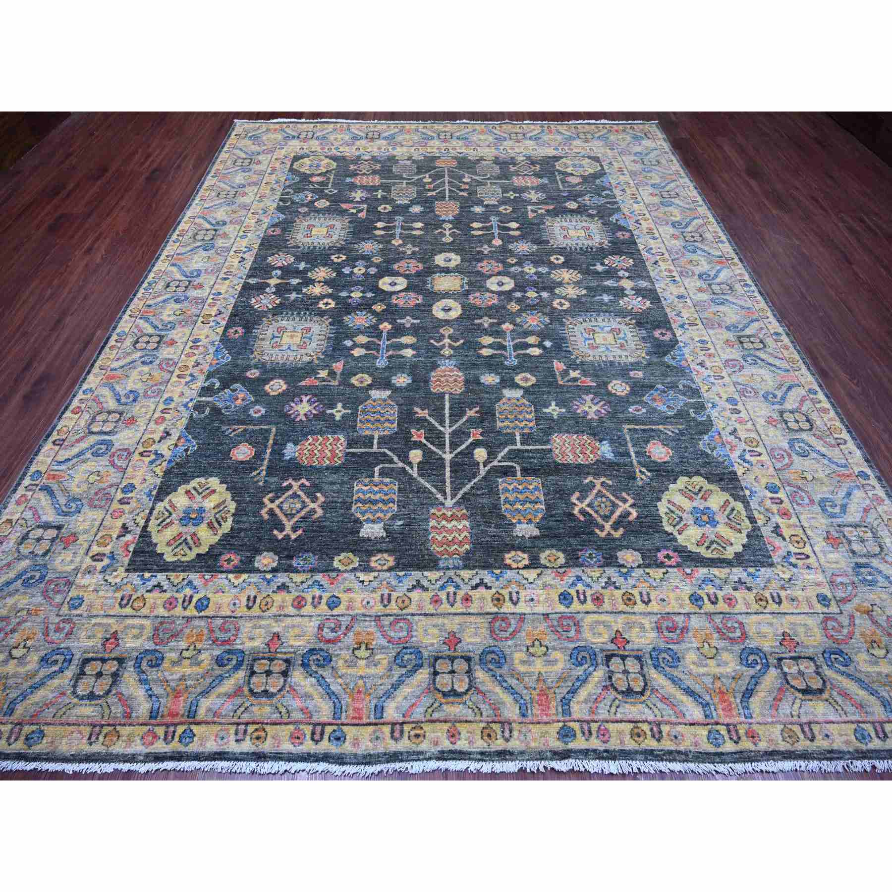 Oushak-And-Peshawar-Hand-Knotted-Rug-107540