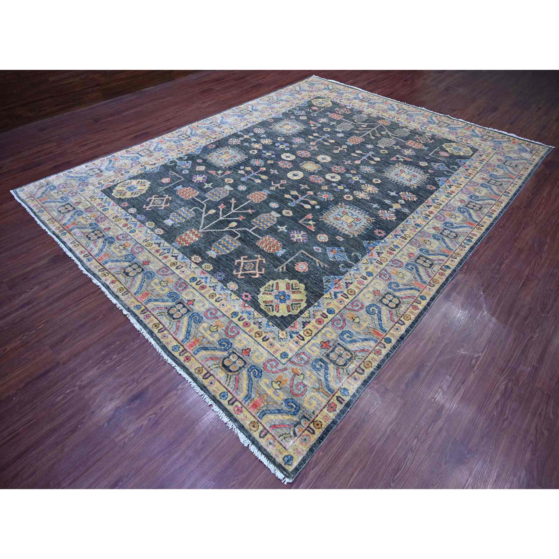 Oushak-And-Peshawar-Hand-Knotted-Rug-107540