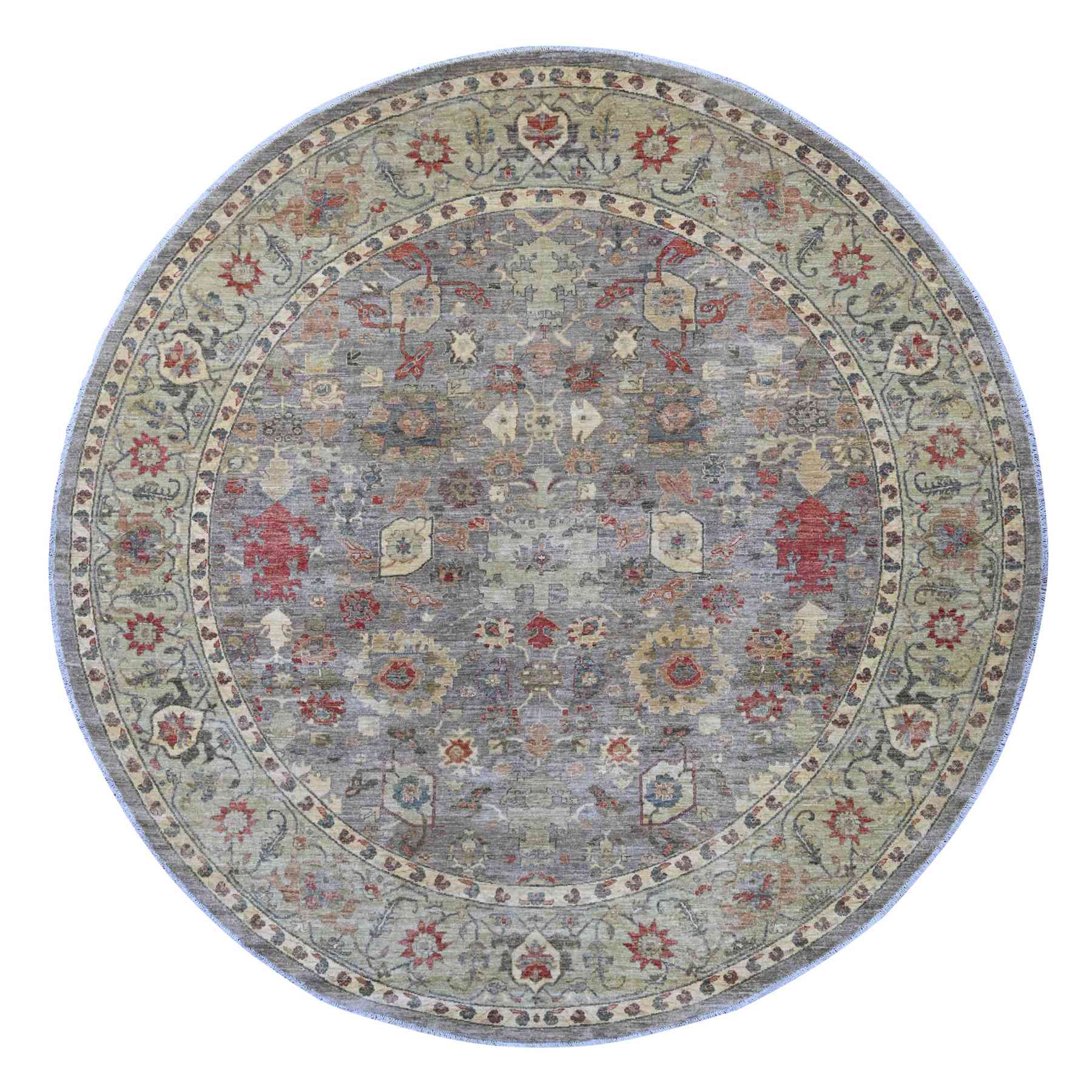 Oushak-And-Peshawar-Hand-Knotted-Rug-107555