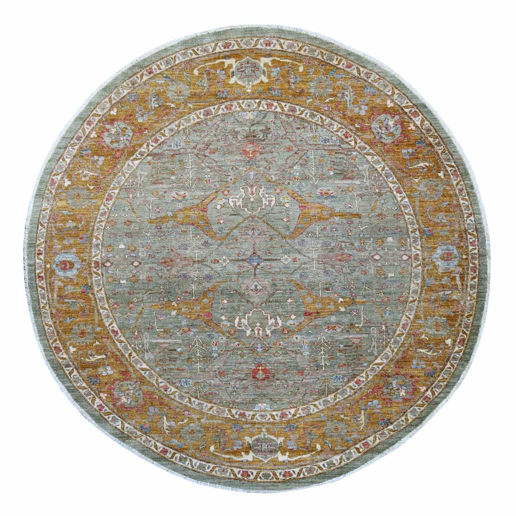 Oushak-And-Peshawar-Hand-Knotted-Rug-107580