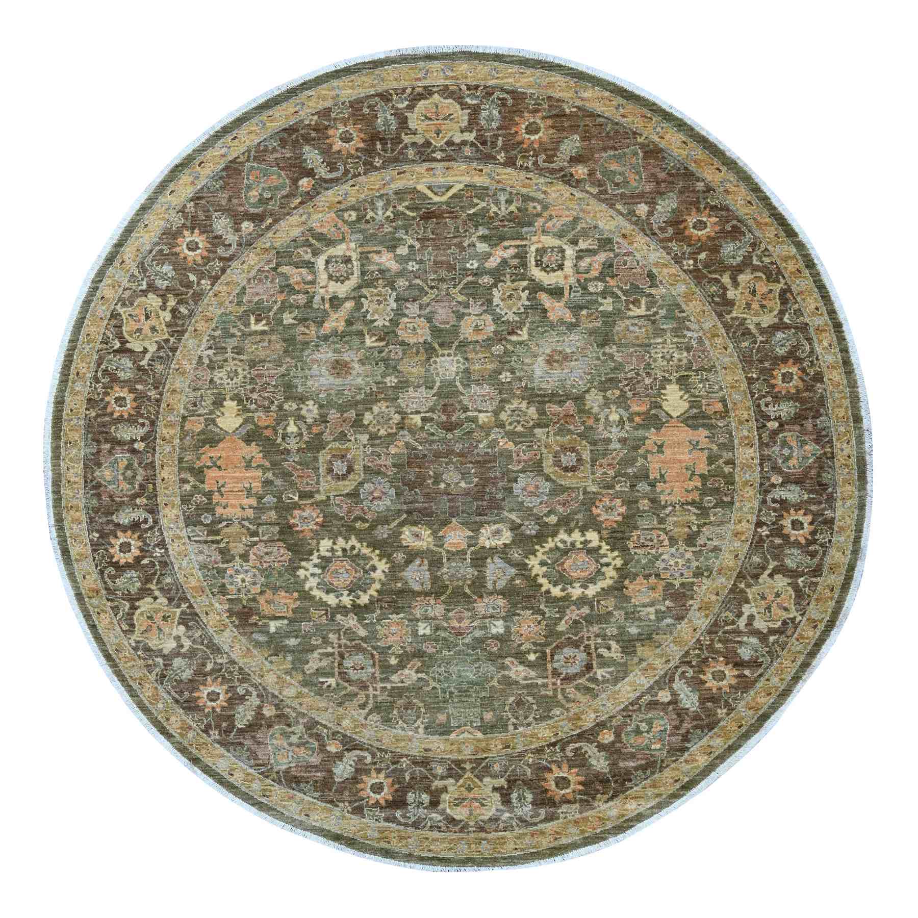 Oushak-And-Peshawar-Hand-Knotted-Rug-107585