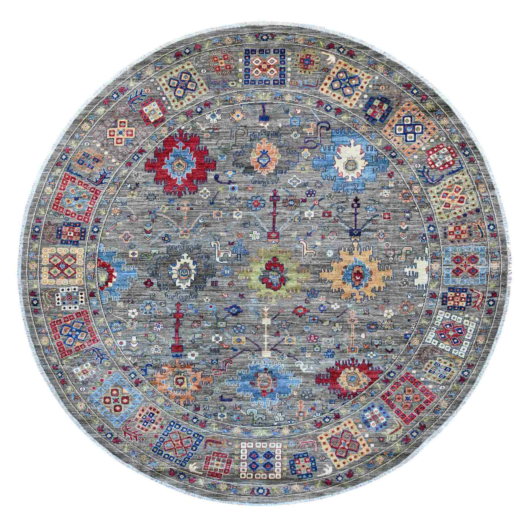 Oushak-And-Peshawar-Hand-Knotted-Rug-107675
