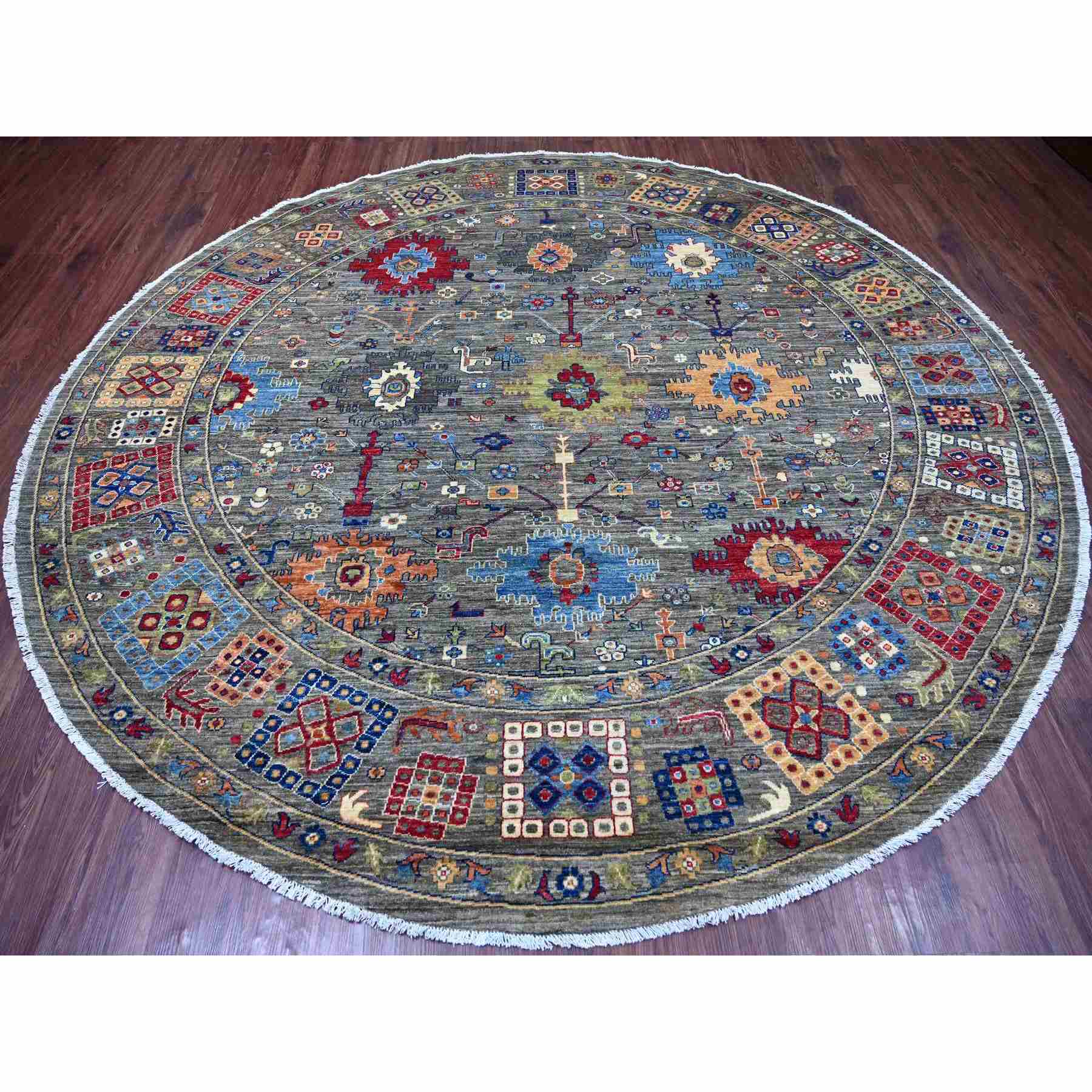 Oushak-And-Peshawar-Hand-Knotted-Rug-107675