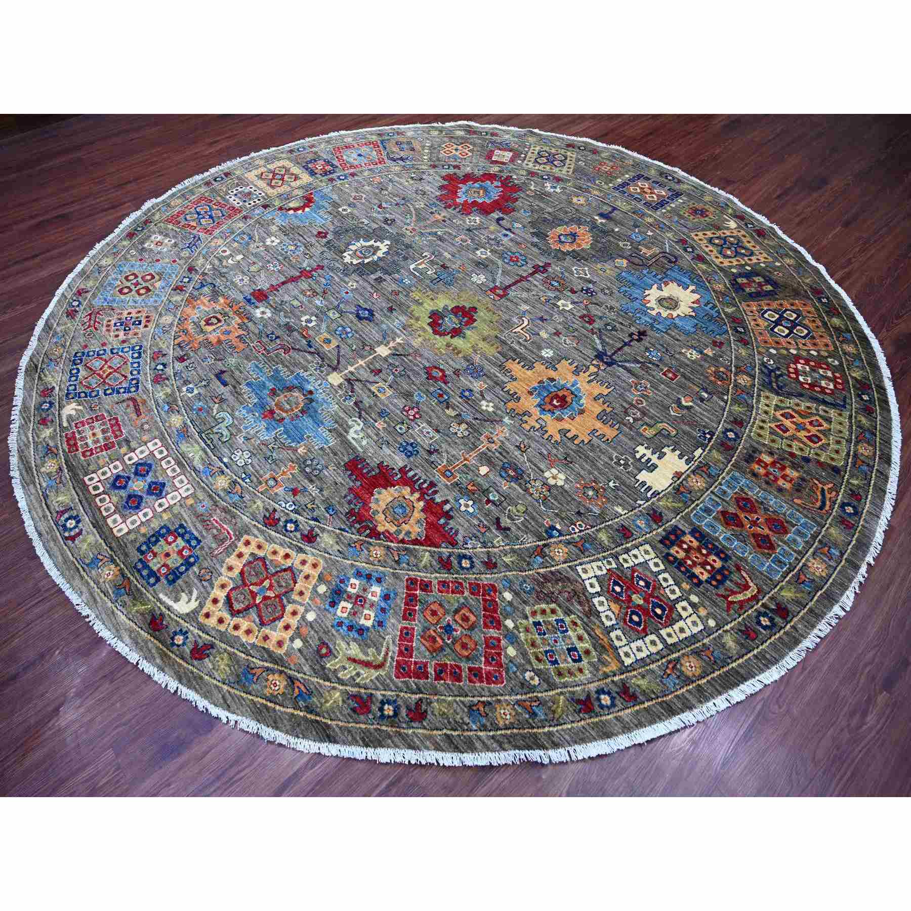 Oushak-And-Peshawar-Hand-Knotted-Rug-107675
