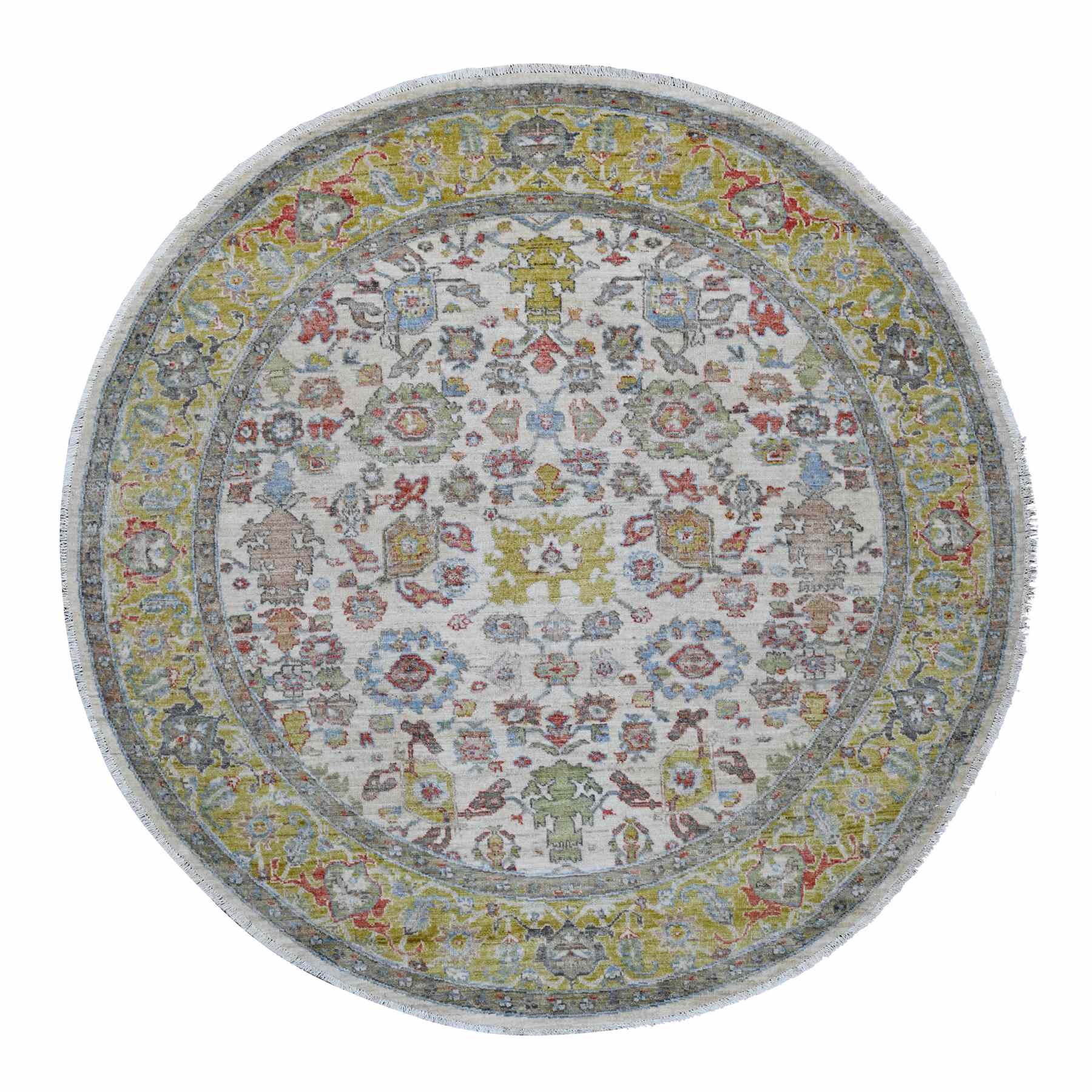 Oushak-And-Peshawar-Hand-Knotted-Rug-107695