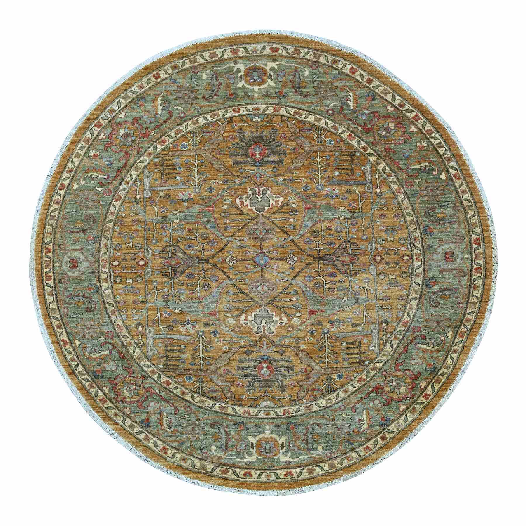 Oushak-And-Peshawar-Hand-Knotted-Rug-107700