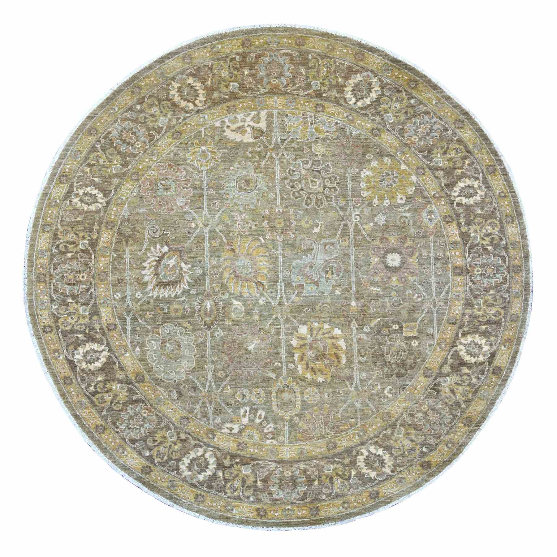 Oushak-And-Peshawar-Hand-Knotted-Rug-107885
