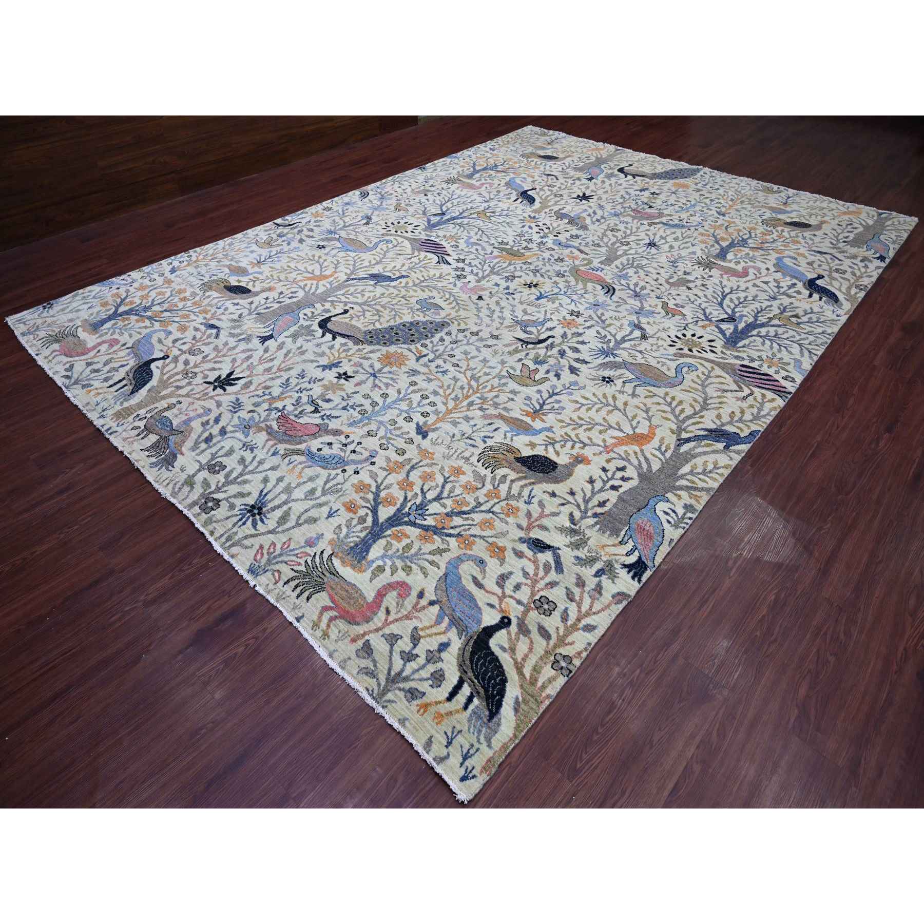 Oushak-And-Peshawar-Hand-Knotted-Rug-108020