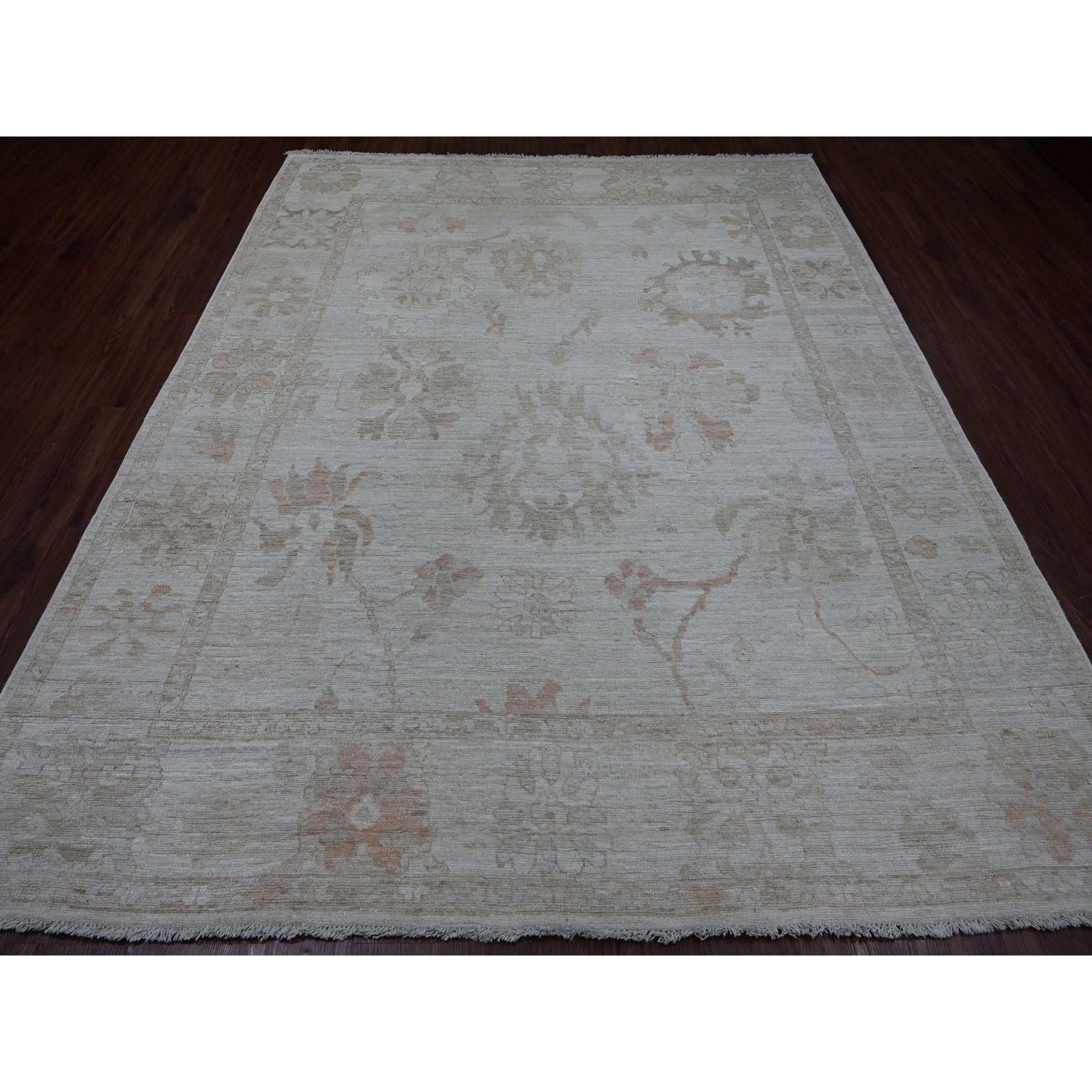 Oushak-And-Peshawar-Hand-Knotted-Rug-108045