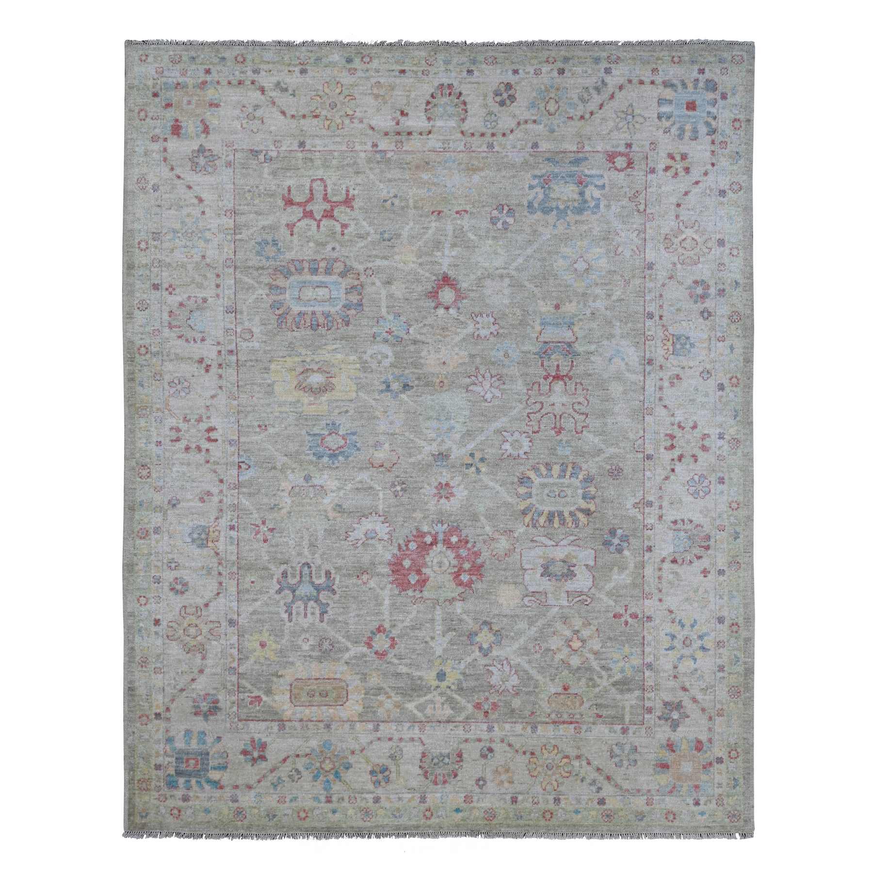 Oushak-And-Peshawar-Hand-Knotted-Rug-108050