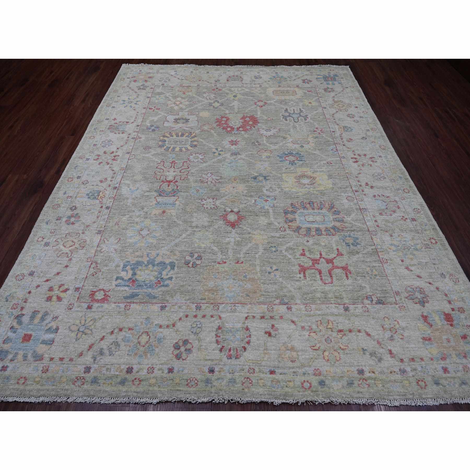 Oushak-And-Peshawar-Hand-Knotted-Rug-108050
