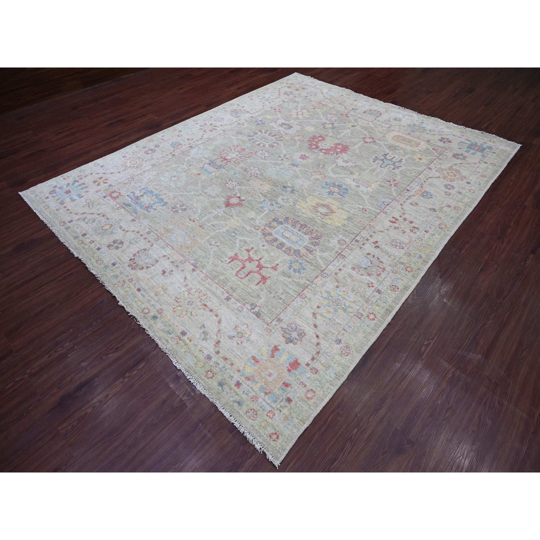 Oushak-And-Peshawar-Hand-Knotted-Rug-108050