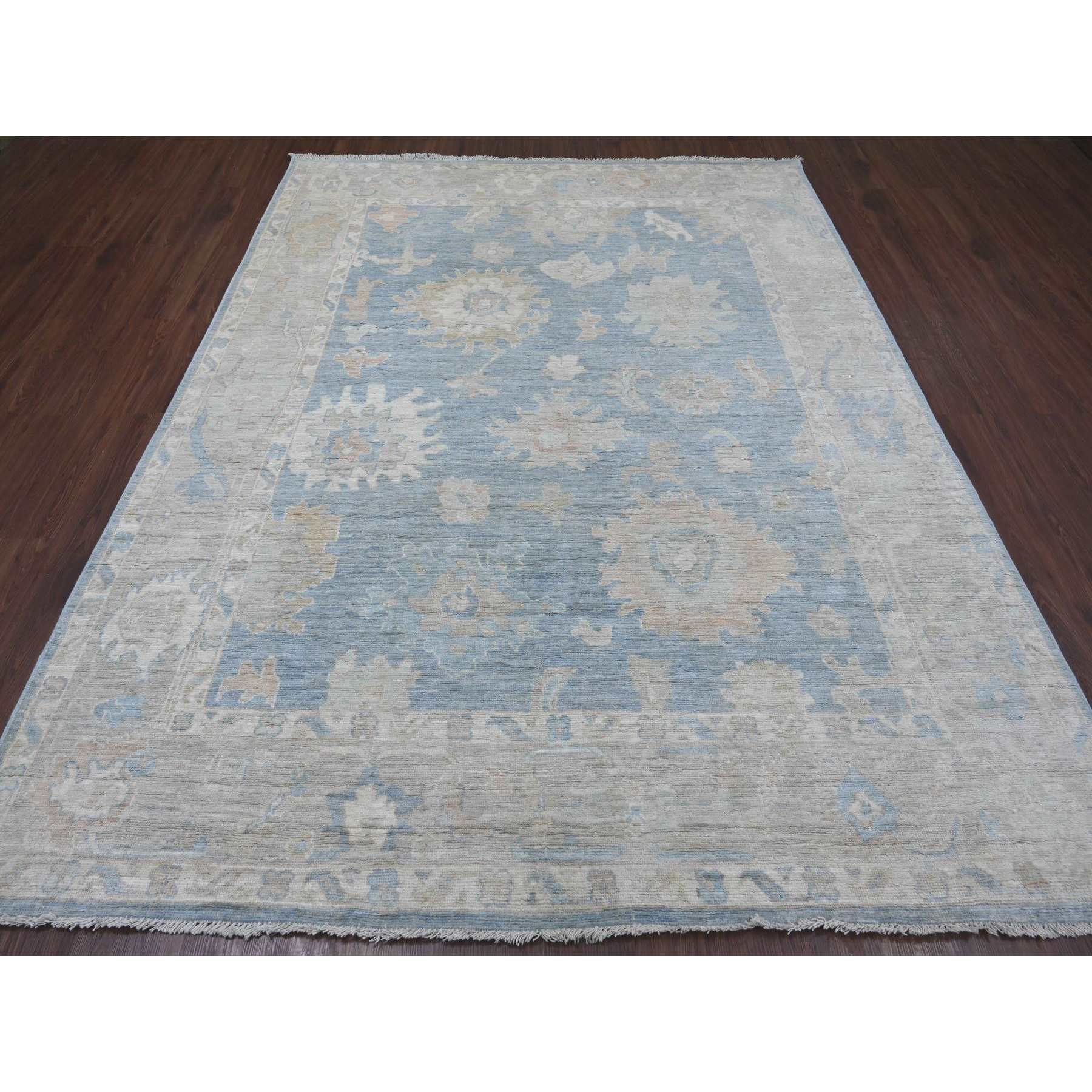 Oushak-And-Peshawar-Hand-Knotted-Rug-108065
