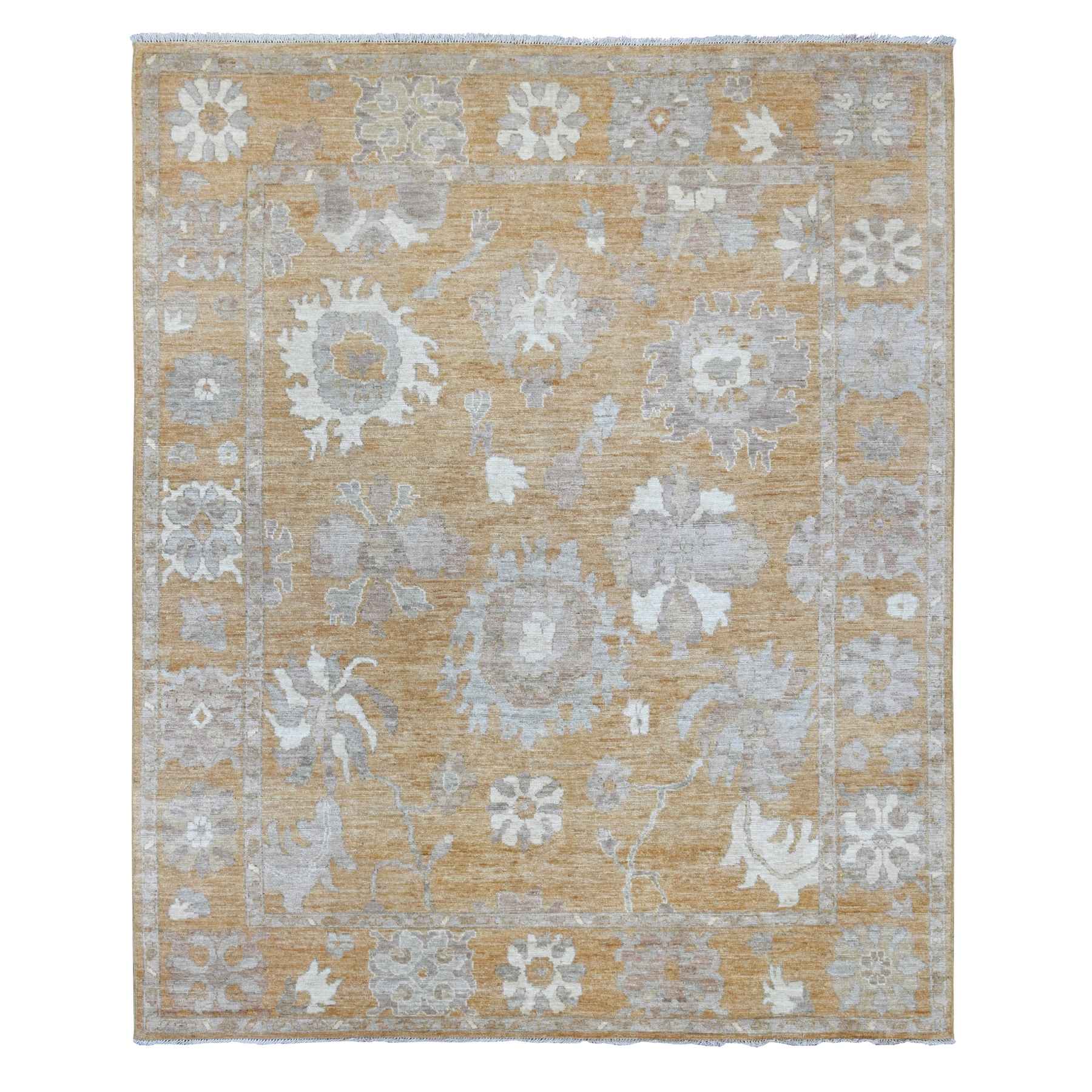 Oushak-And-Peshawar-Hand-Knotted-Rug-108085