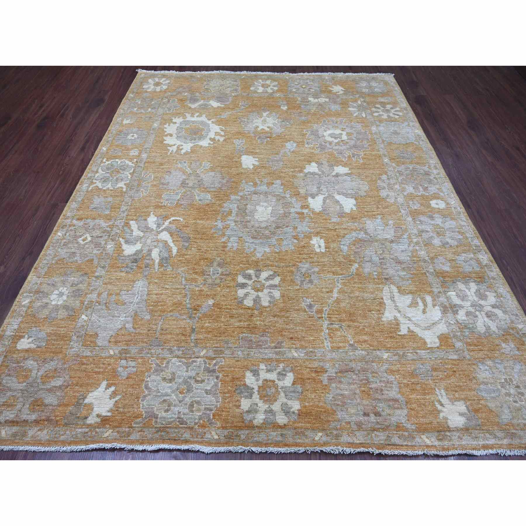 Oushak-And-Peshawar-Hand-Knotted-Rug-108085