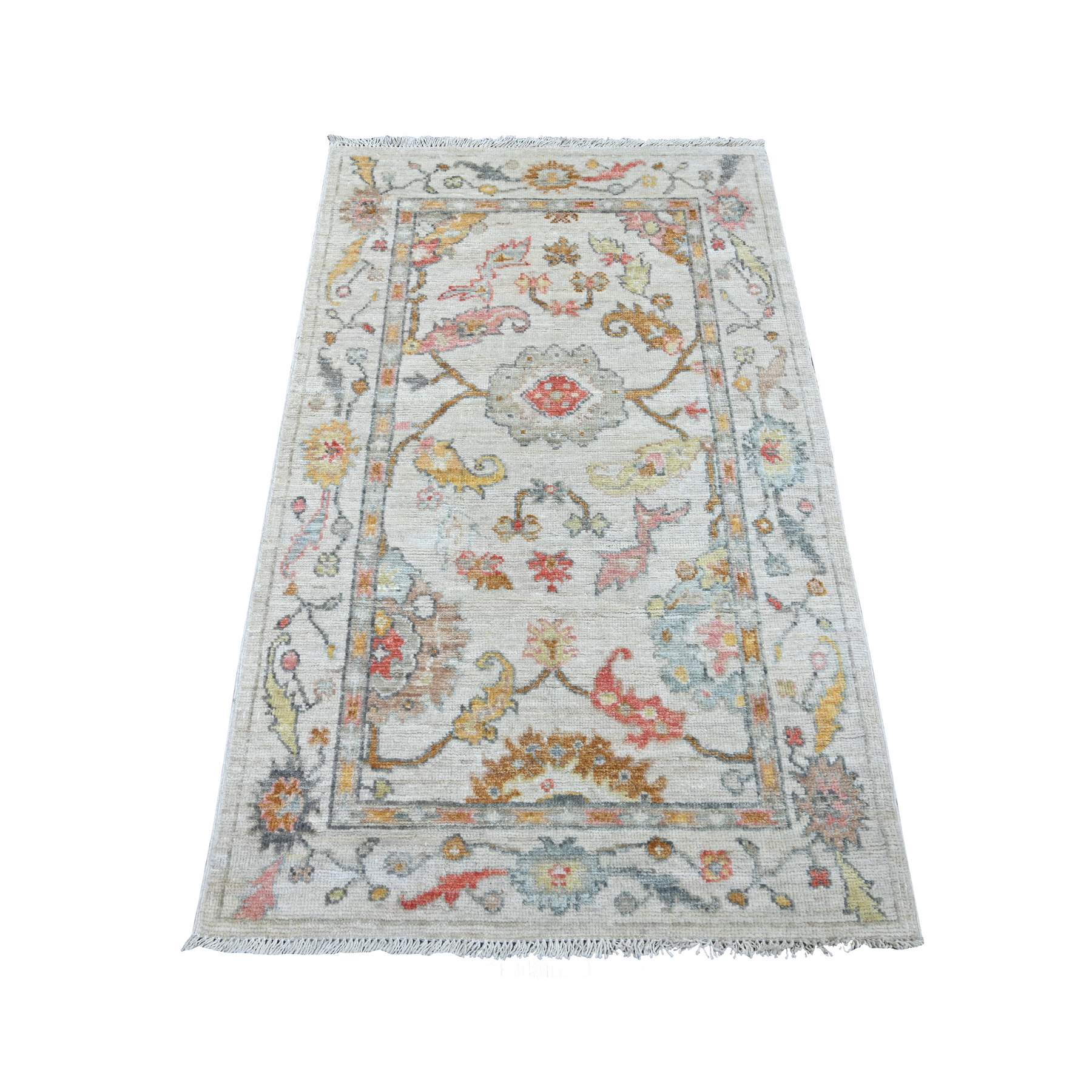 Oushak-And-Peshawar-Hand-Knotted-Rug-108515