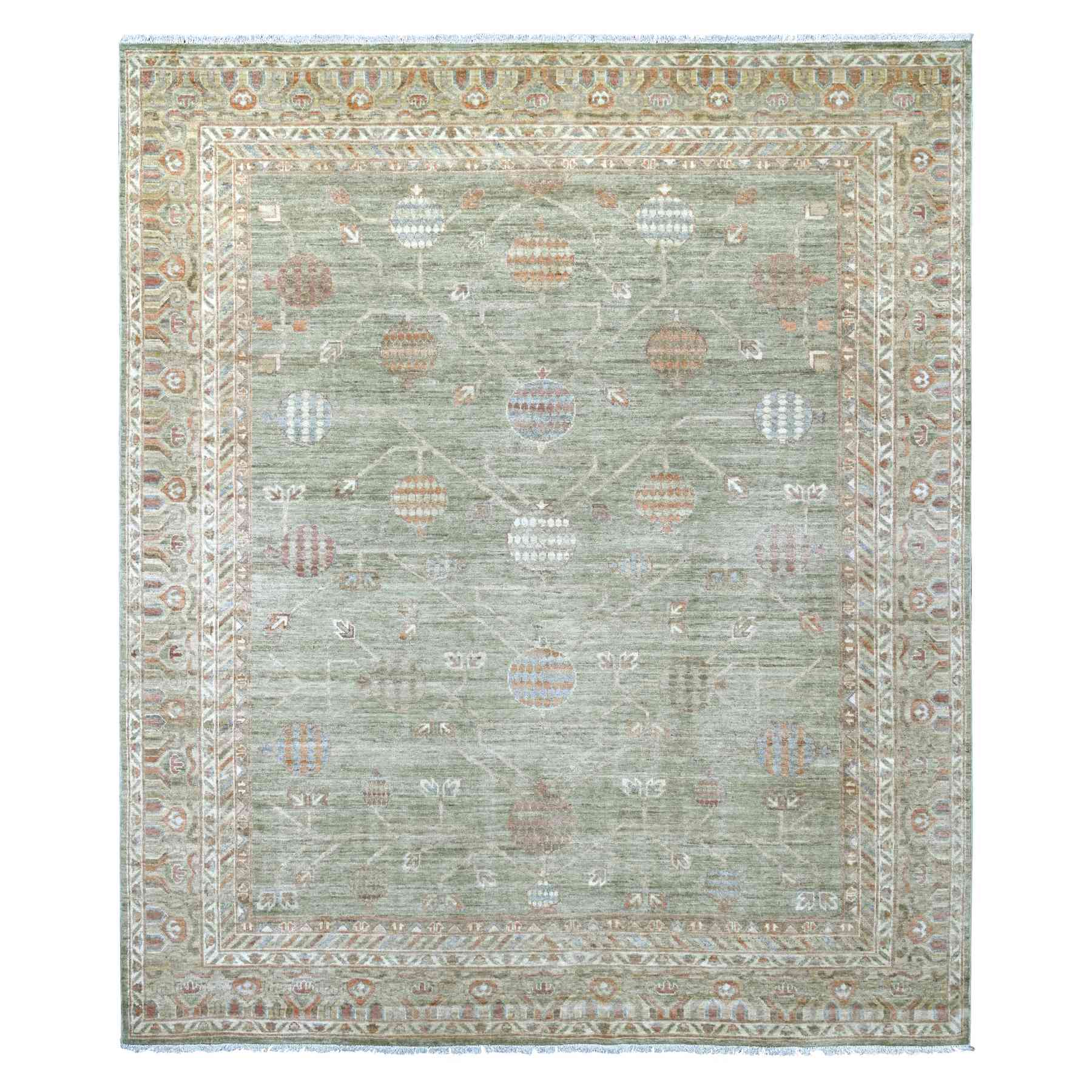 Oushak-And-Peshawar-Hand-Knotted-Rug-109430