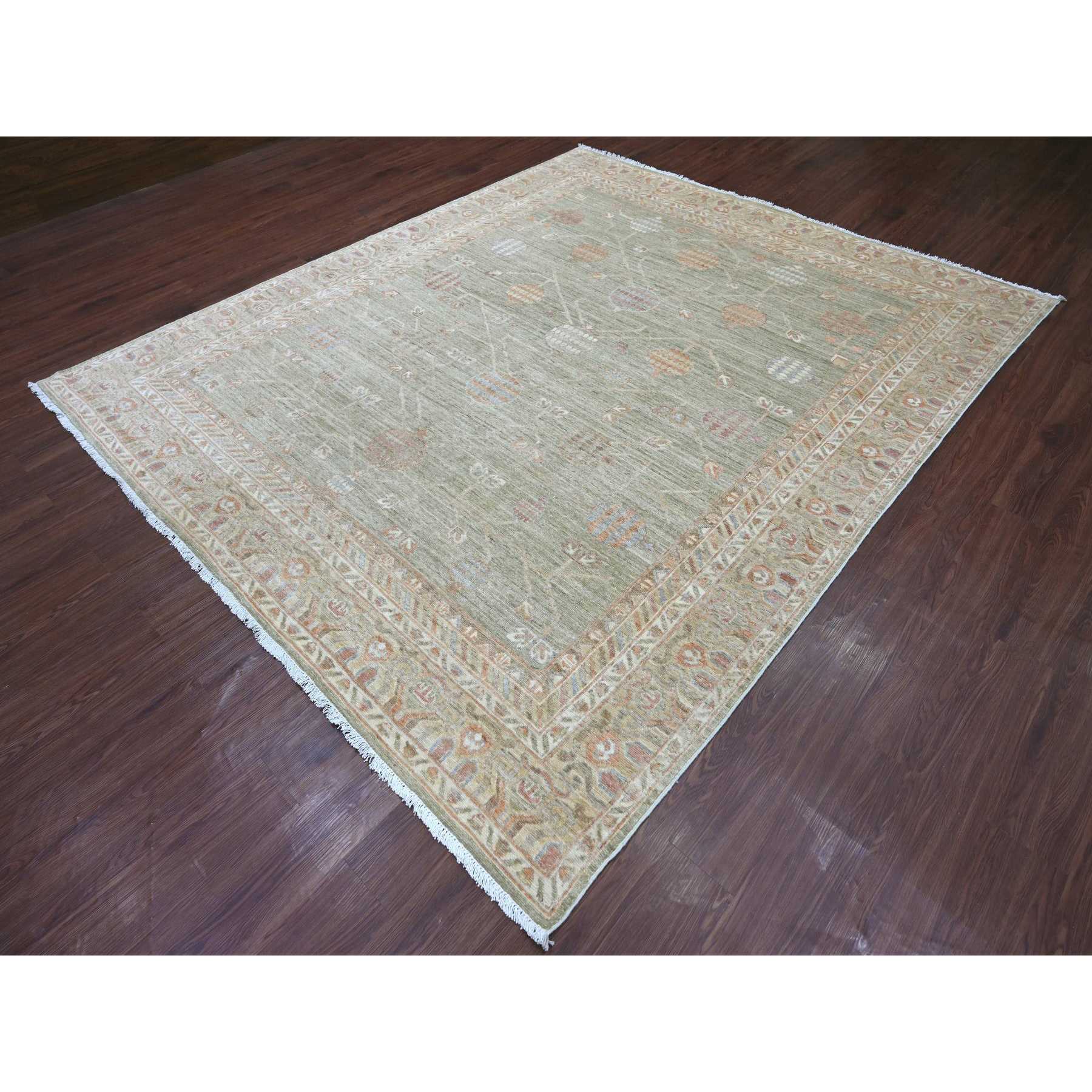 Oushak-And-Peshawar-Hand-Knotted-Rug-109430